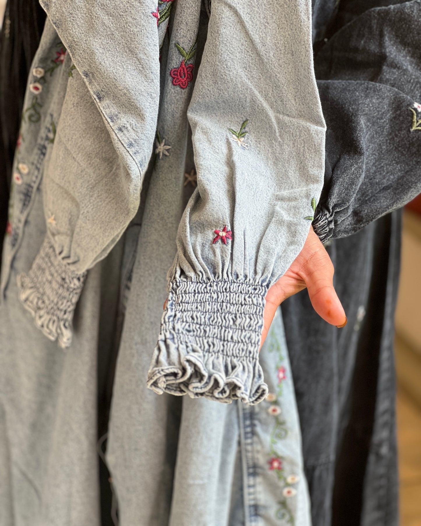 Denim plus size gown