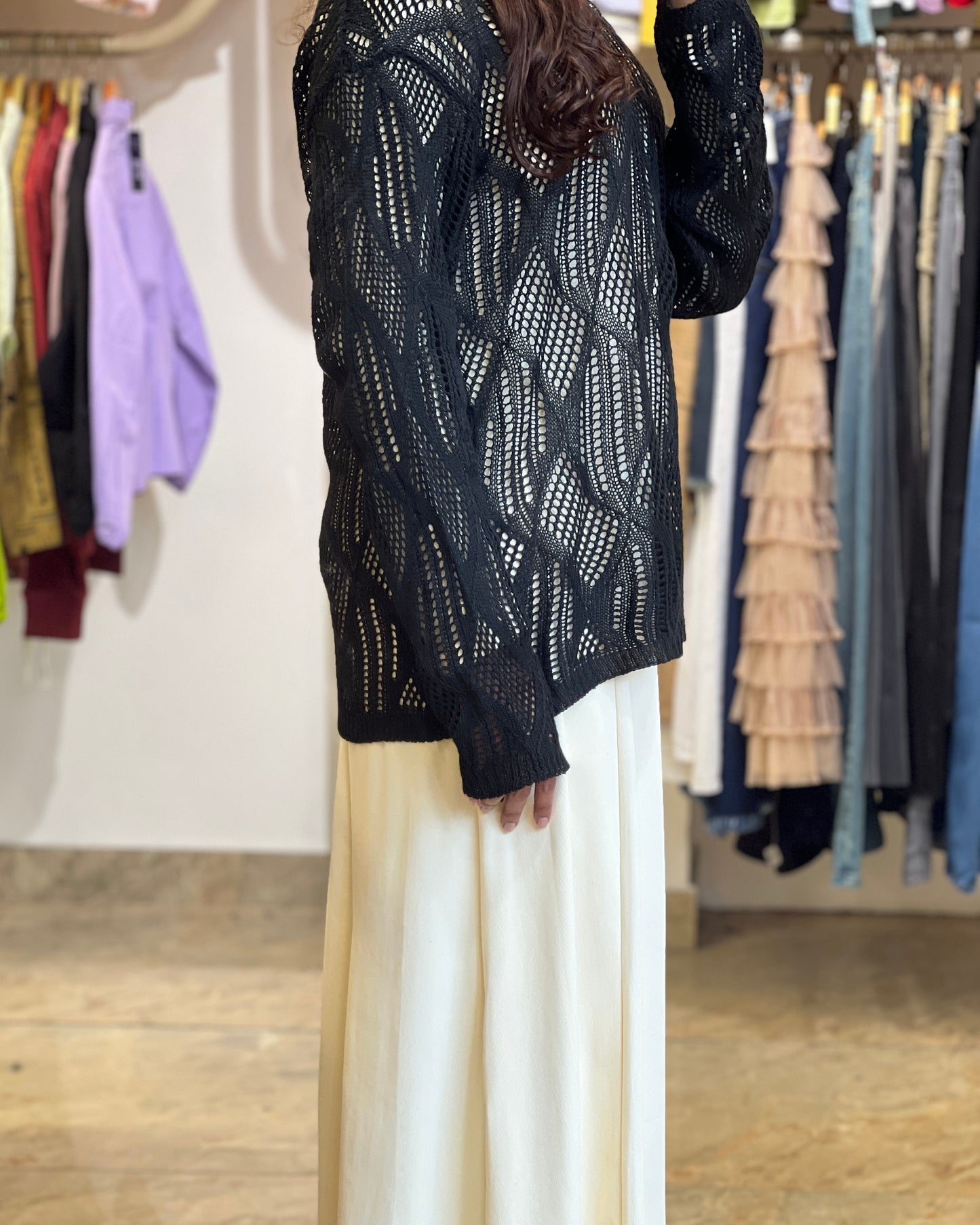 Tela by ash women bodycon long dress with crochet crop top