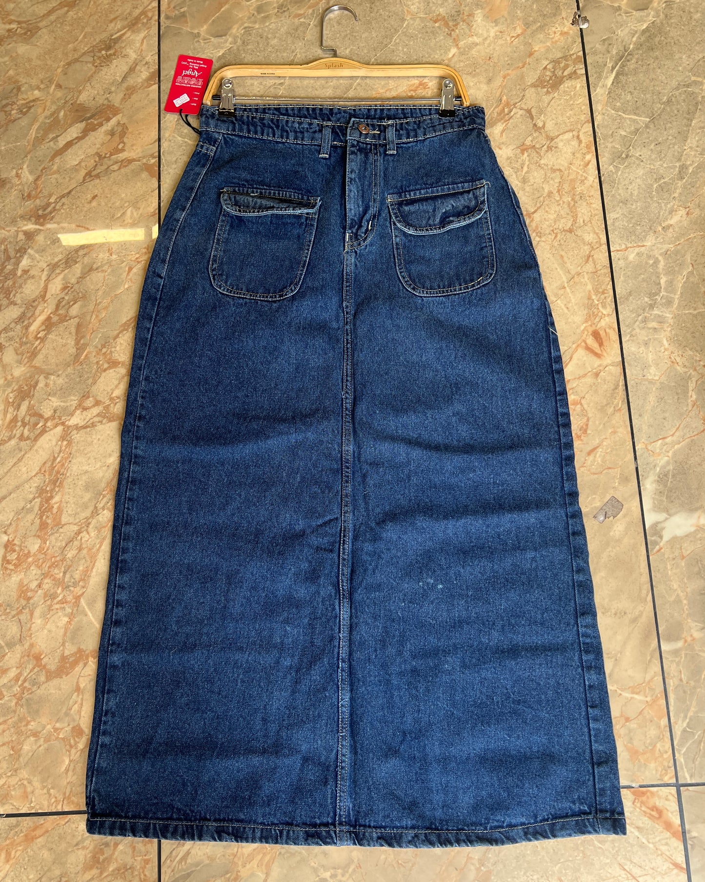 Tela by ash women regular fit blue skirt
