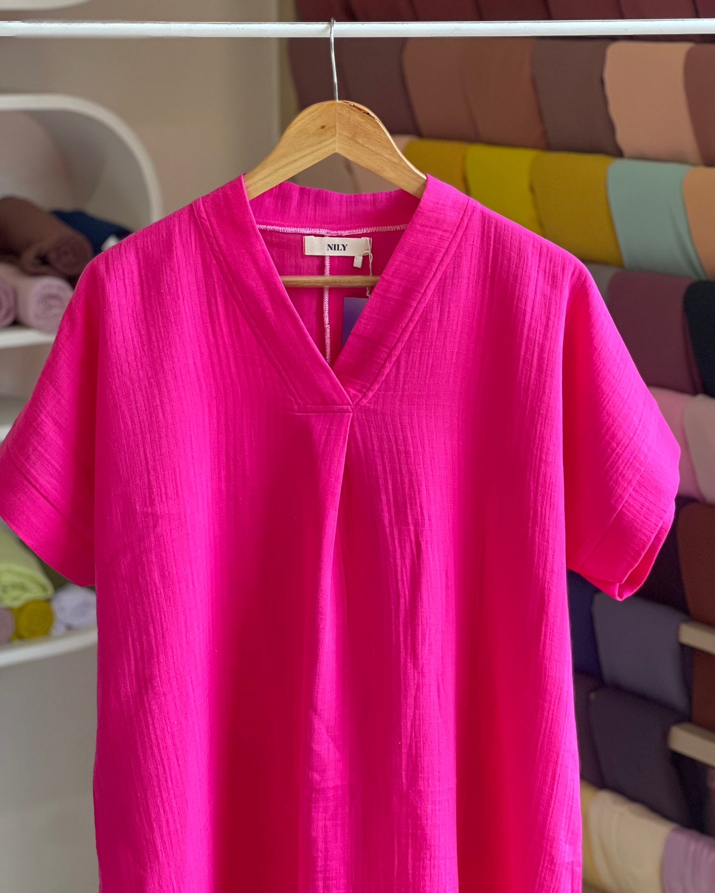 Relaxed fit double cotton top