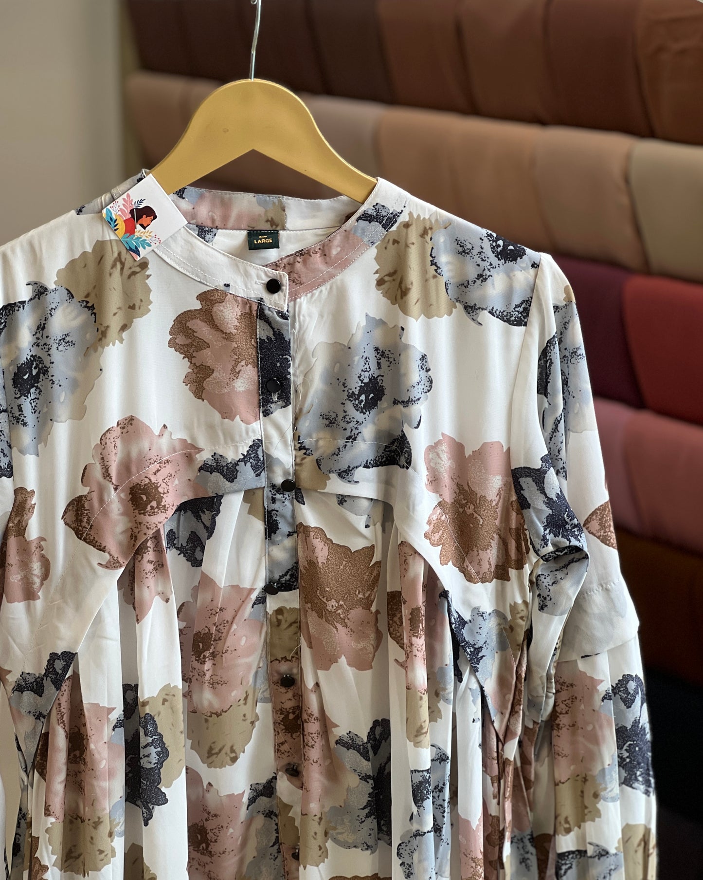 Tela by ash women floral print pleated tunic dress