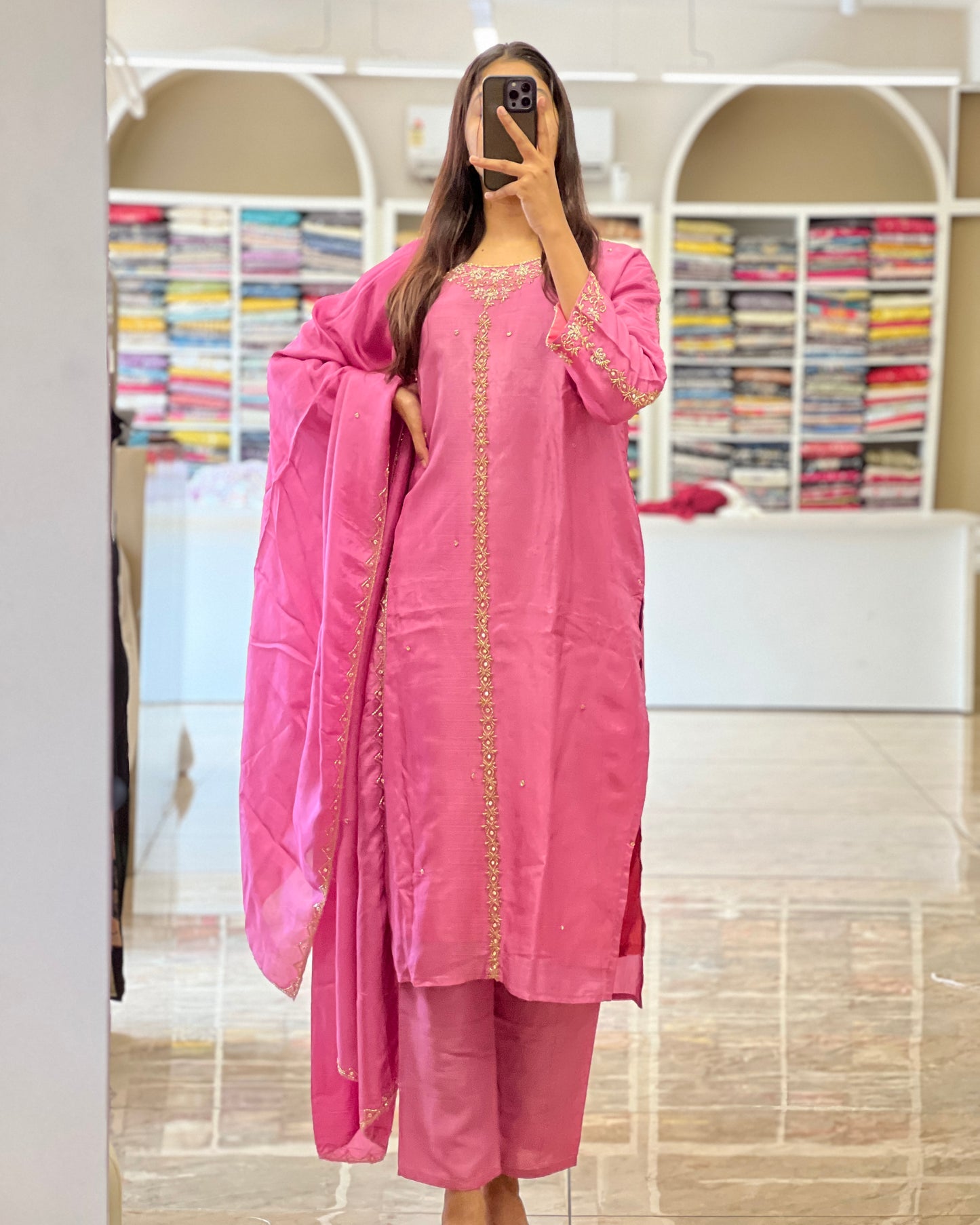 Tela by ash women straight cut upada silk party wear salwar suit