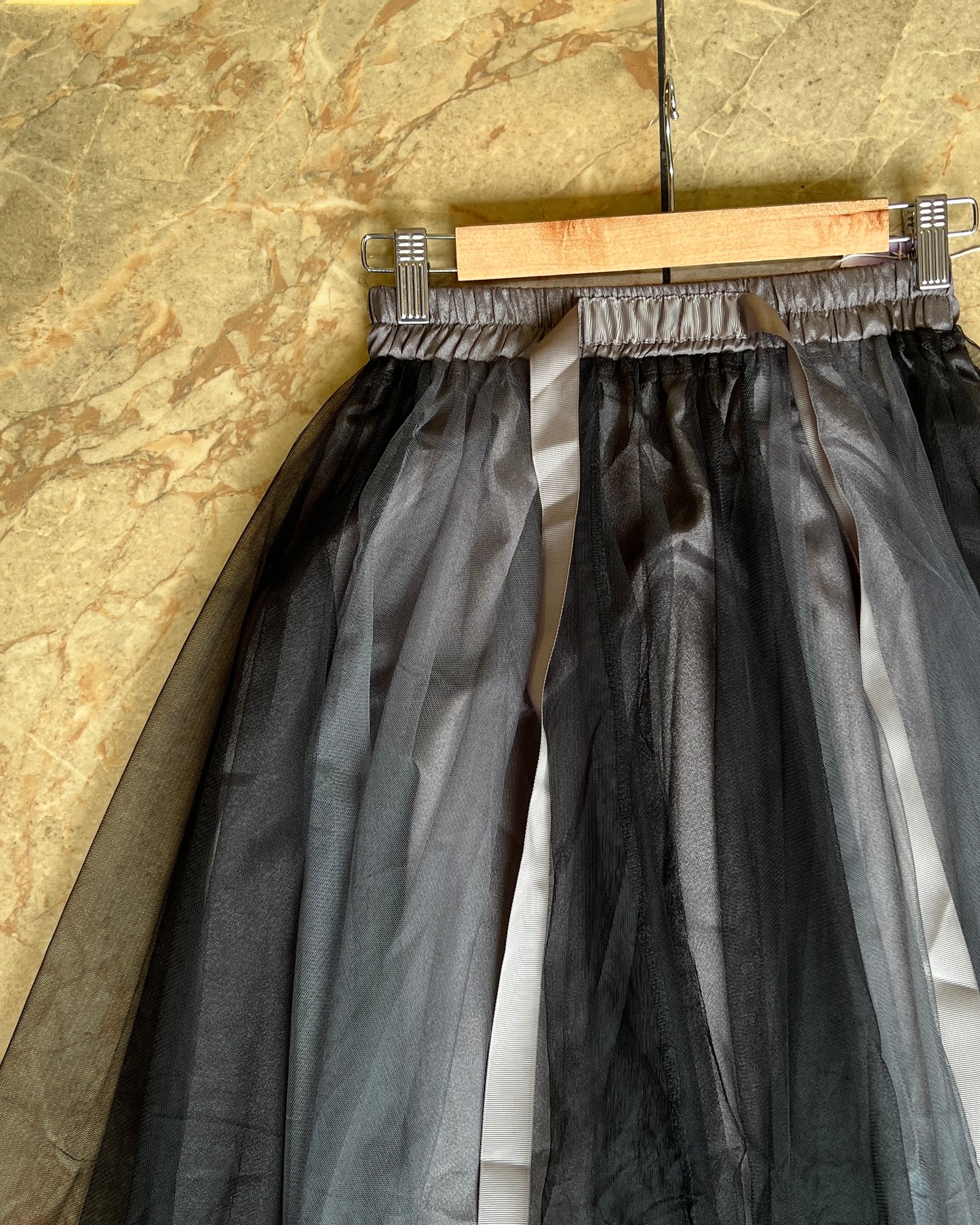 Tela by ash women black tulle skirt
