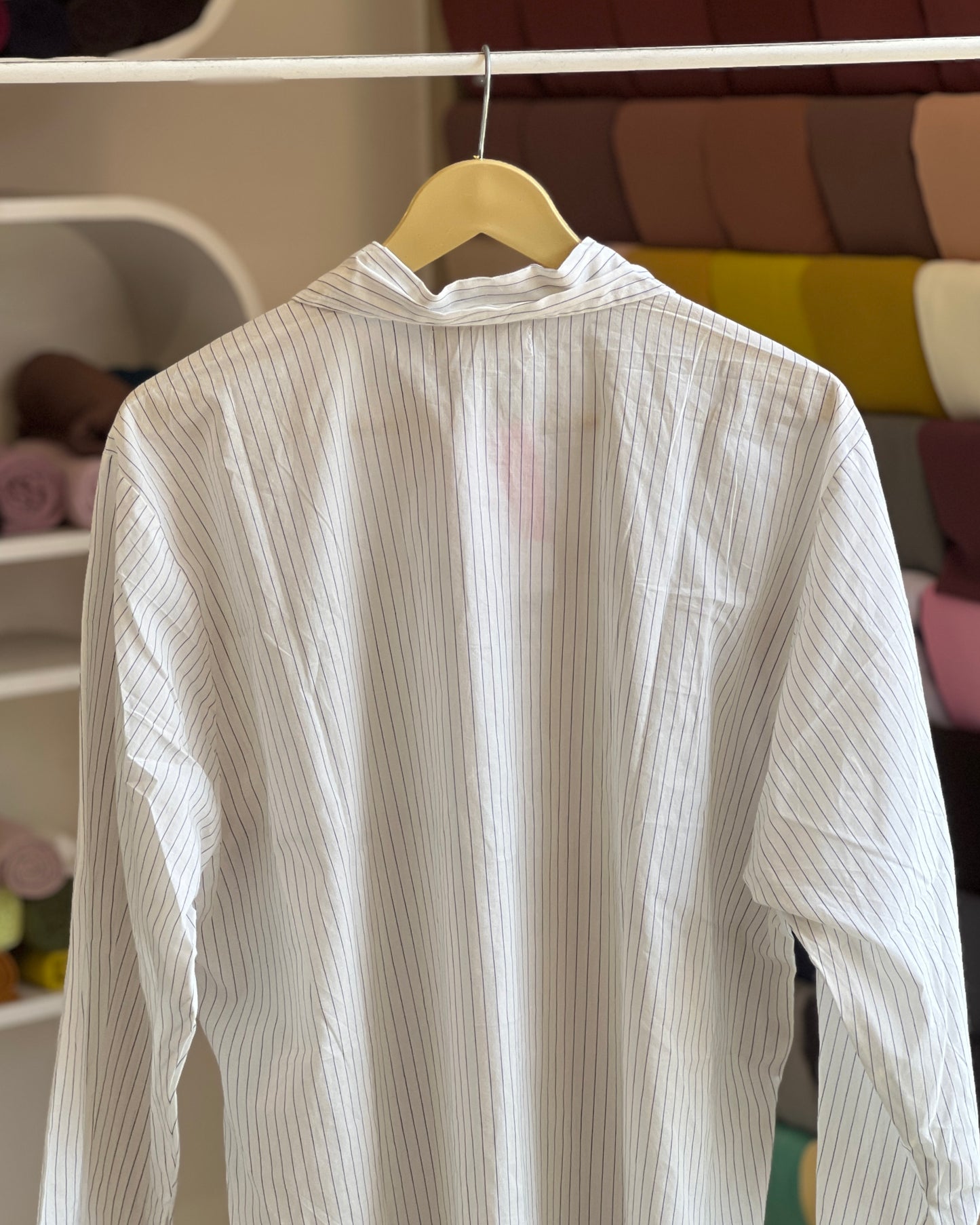 White Striped oversized button-down shirt