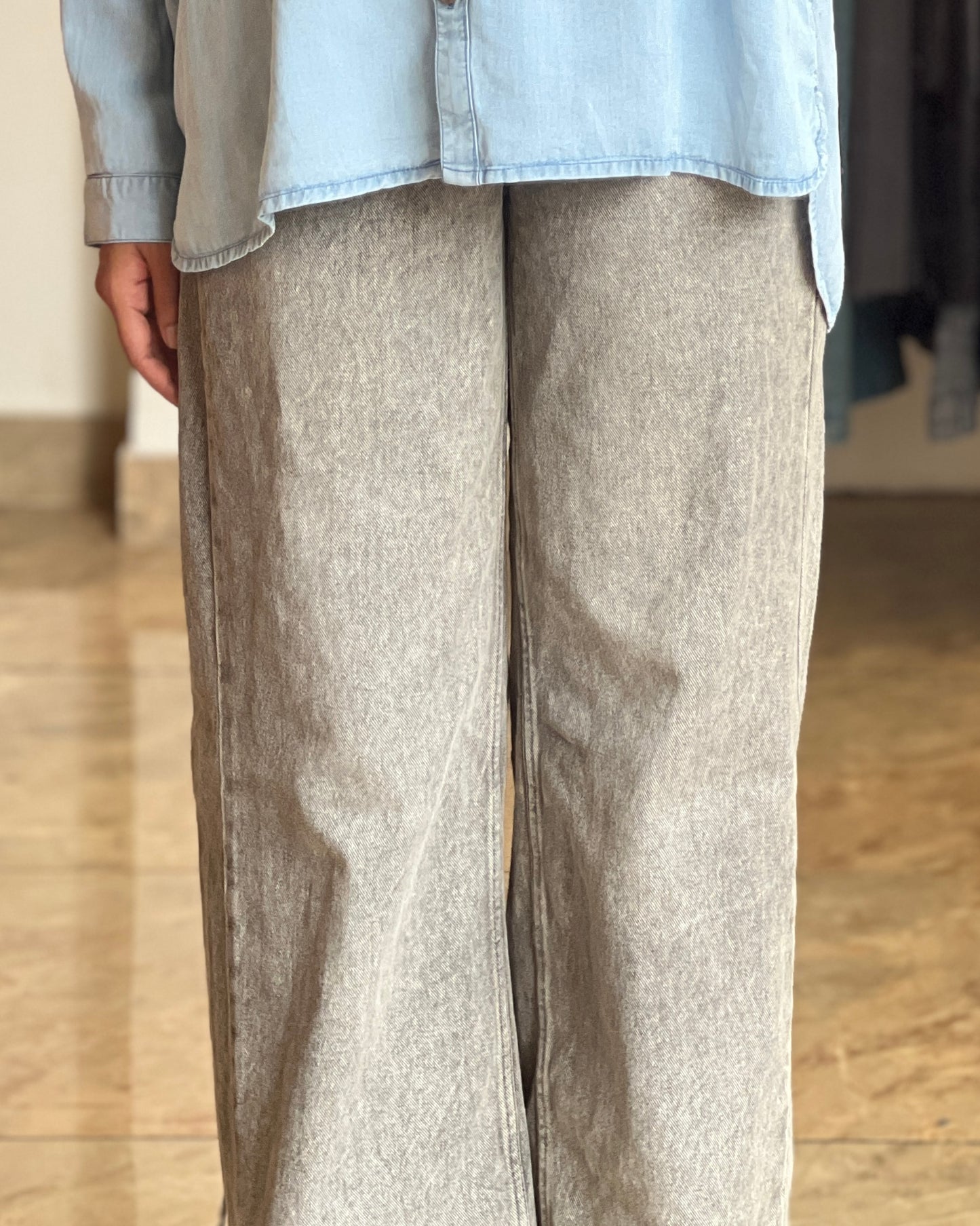 Tela by ash women grey wide leg jean