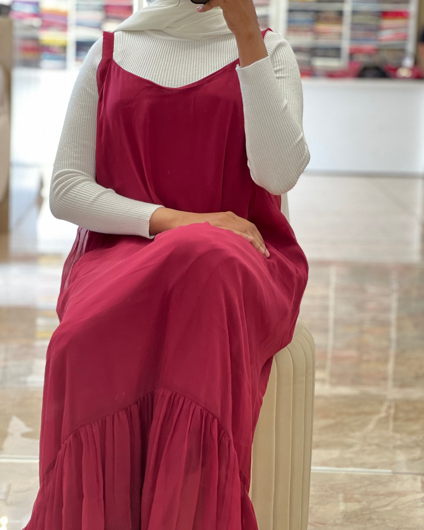 Tela by ash women plus size chinnon pinafore dress with inner