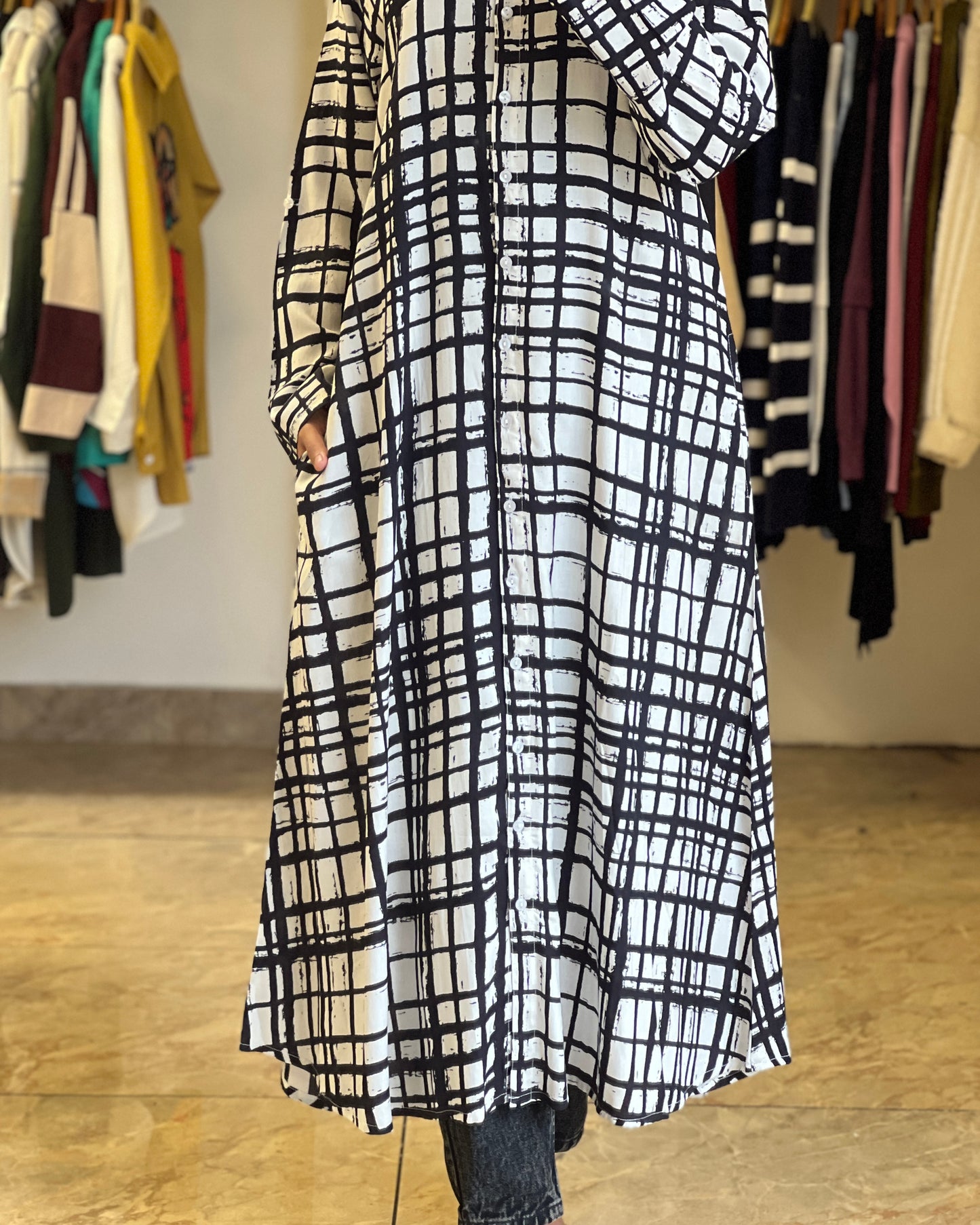 Tela by ash women check long top