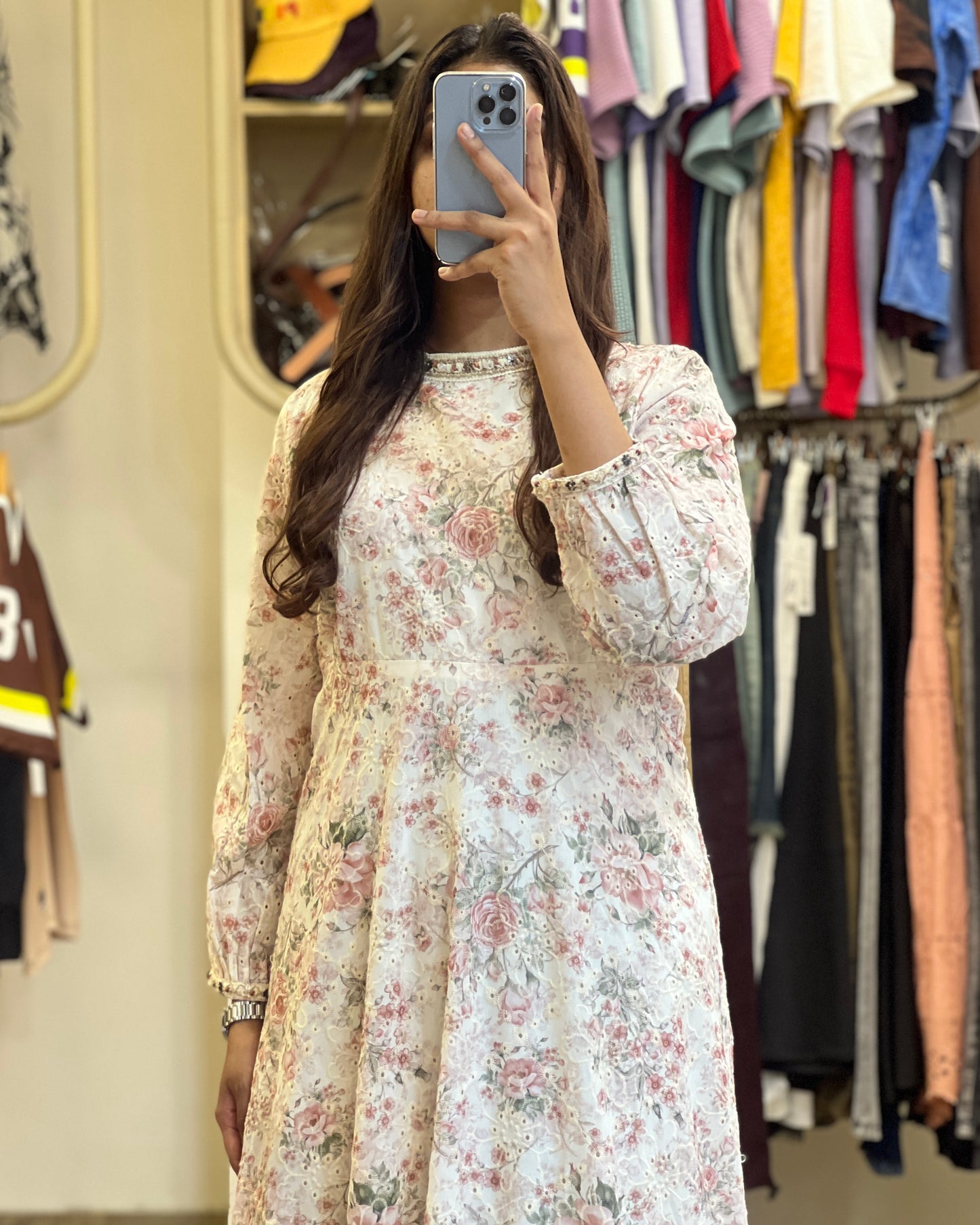 Floral printed gown