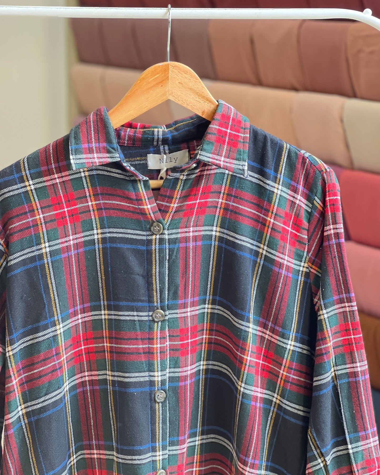 Tela by ash women flannel checked shirt dress