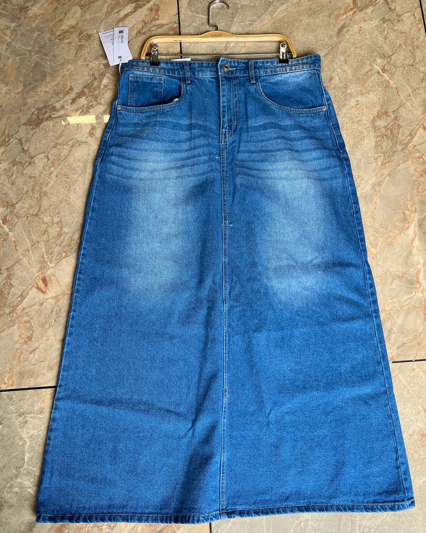Tela by ash women straight fit blue skirt
