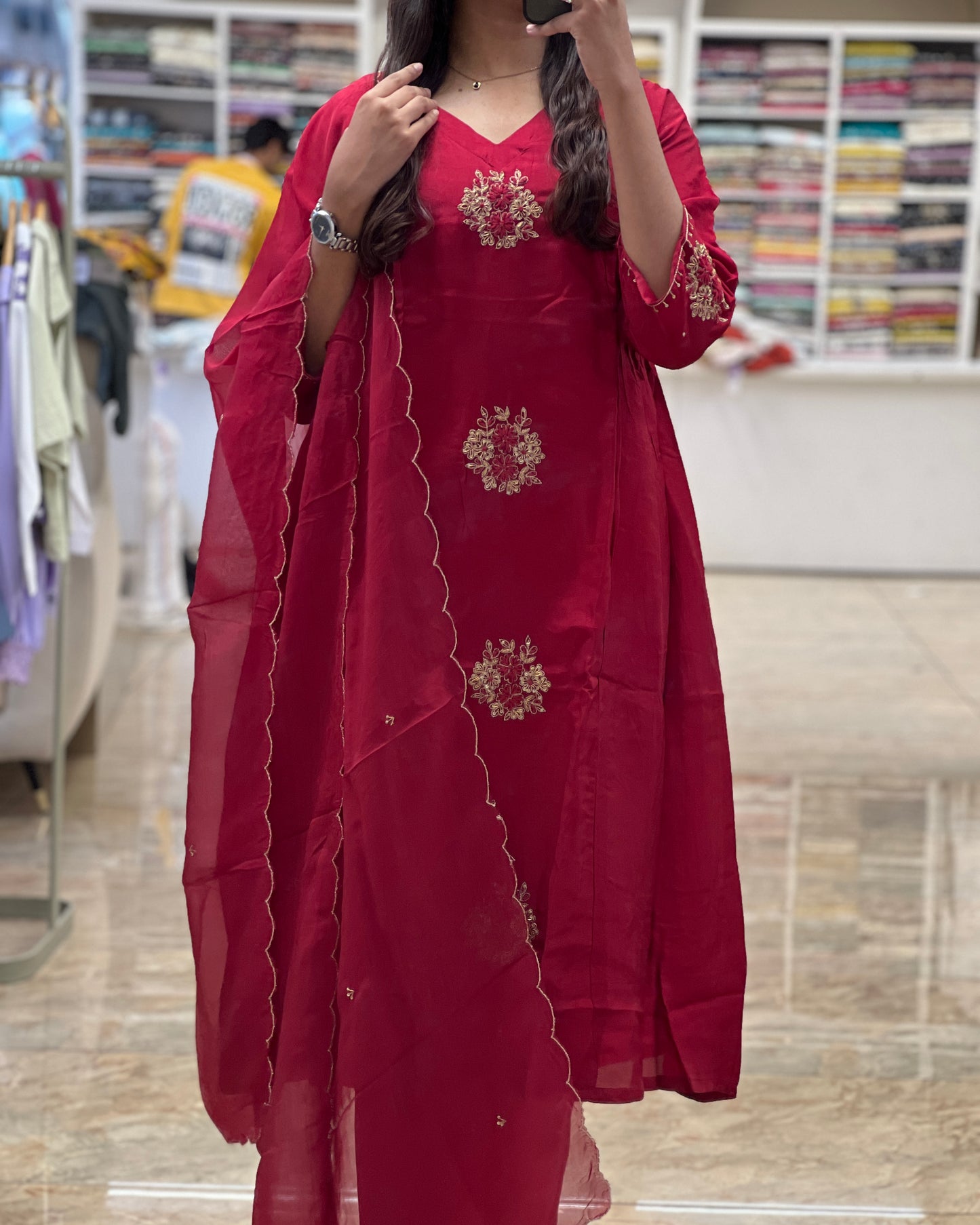 Tela by ash women maroon salwar set