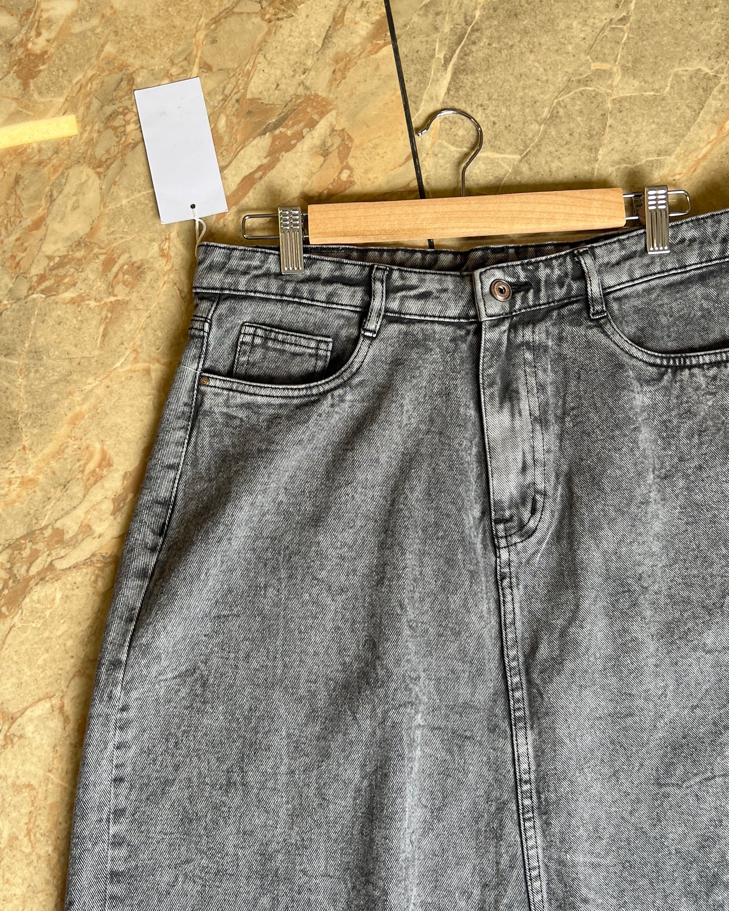 Tela by ash women grey regular fit skirt