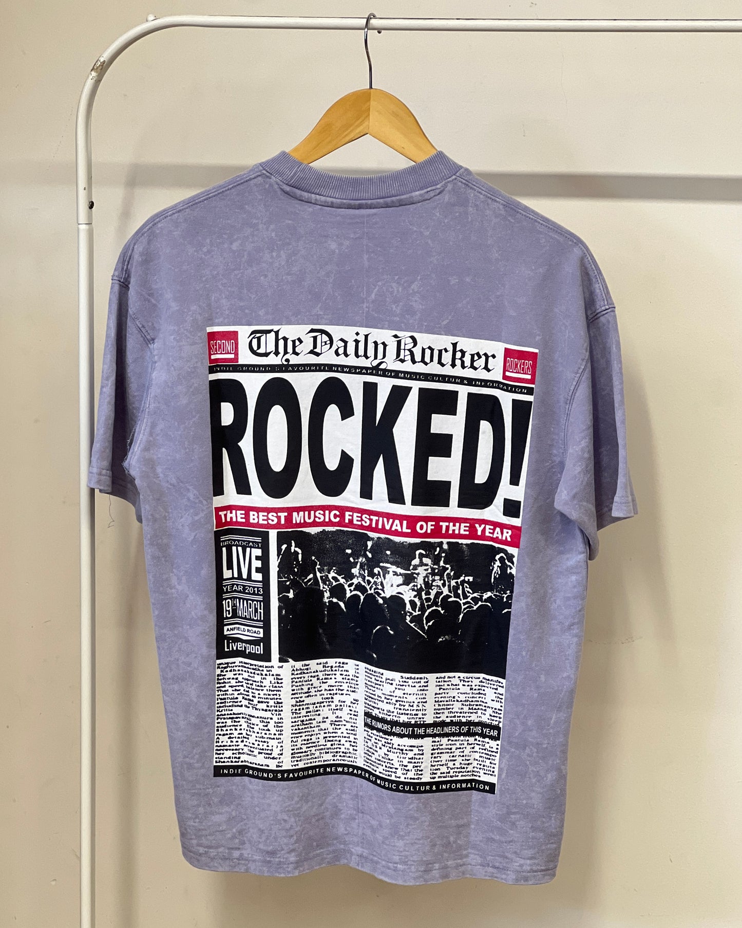 Tela by ash unisex purple acid wash five-sleeve t-shirt