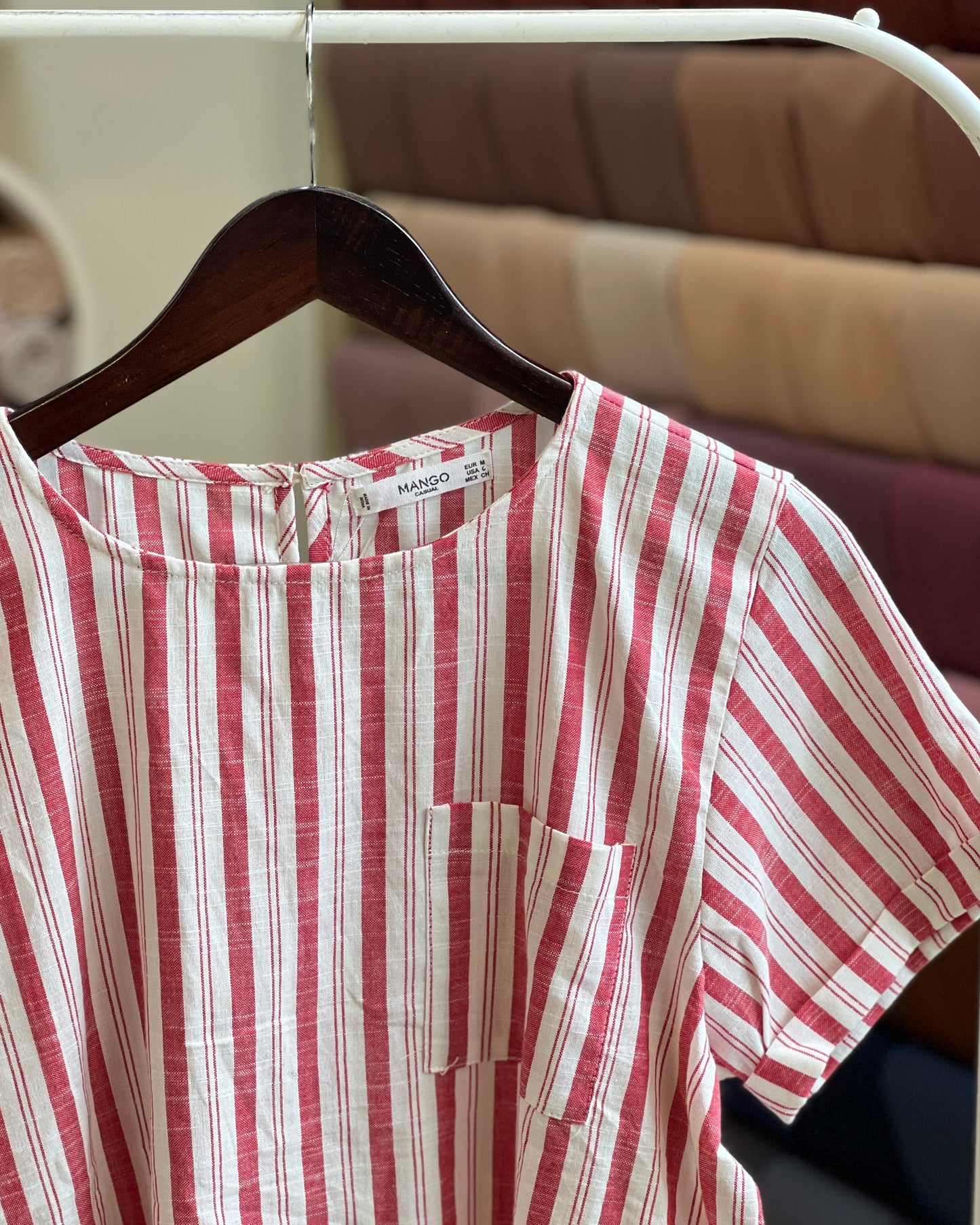 Tela by ash women striped short-sleeved blouse