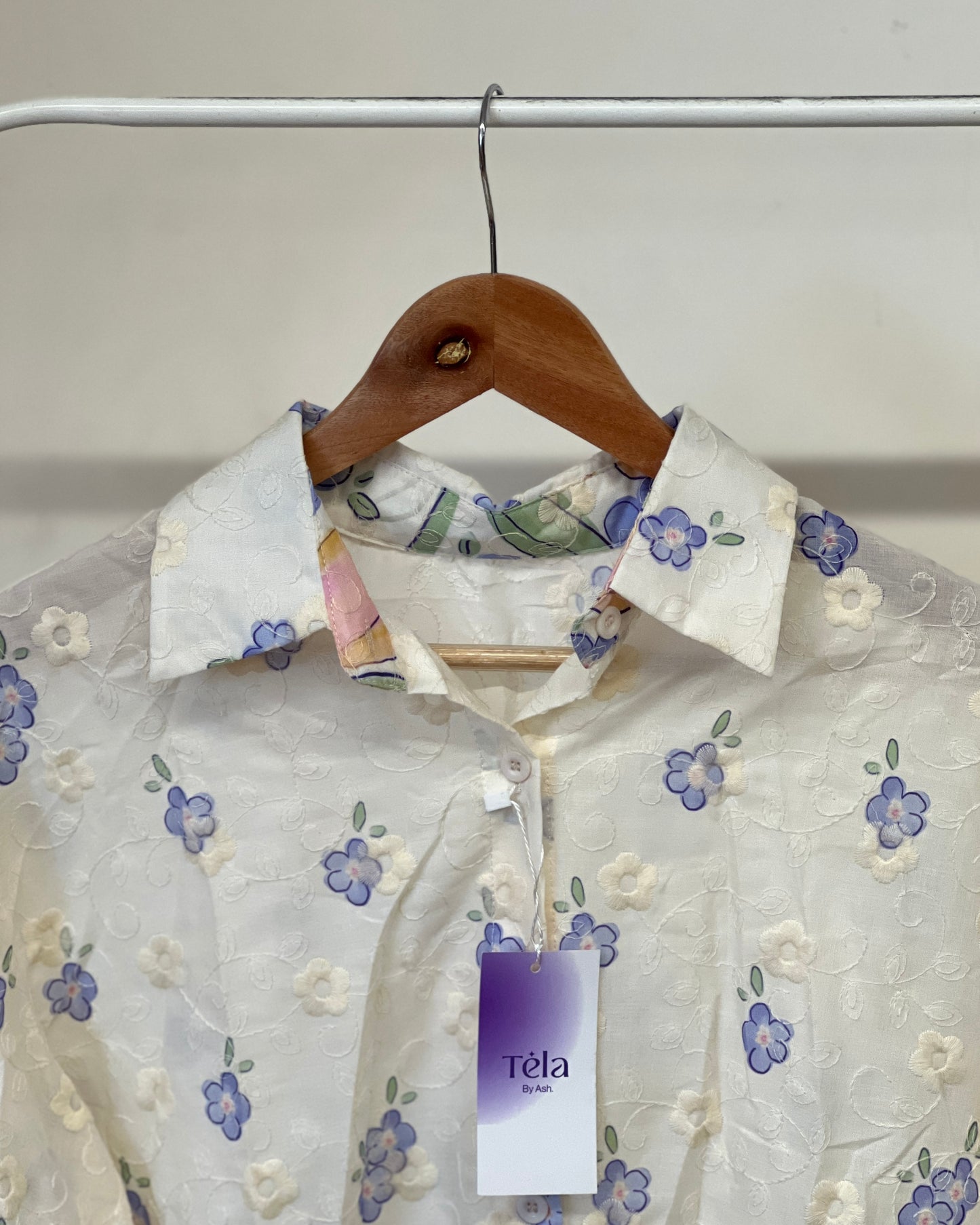 Tela by ash women imported embroidery shirt
