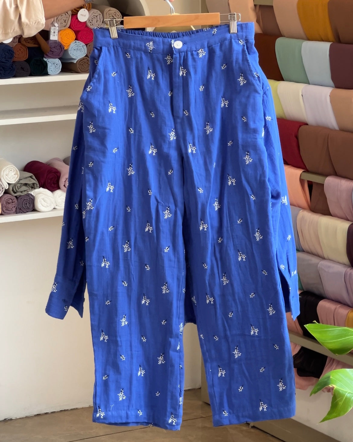 imported blue printed coordset