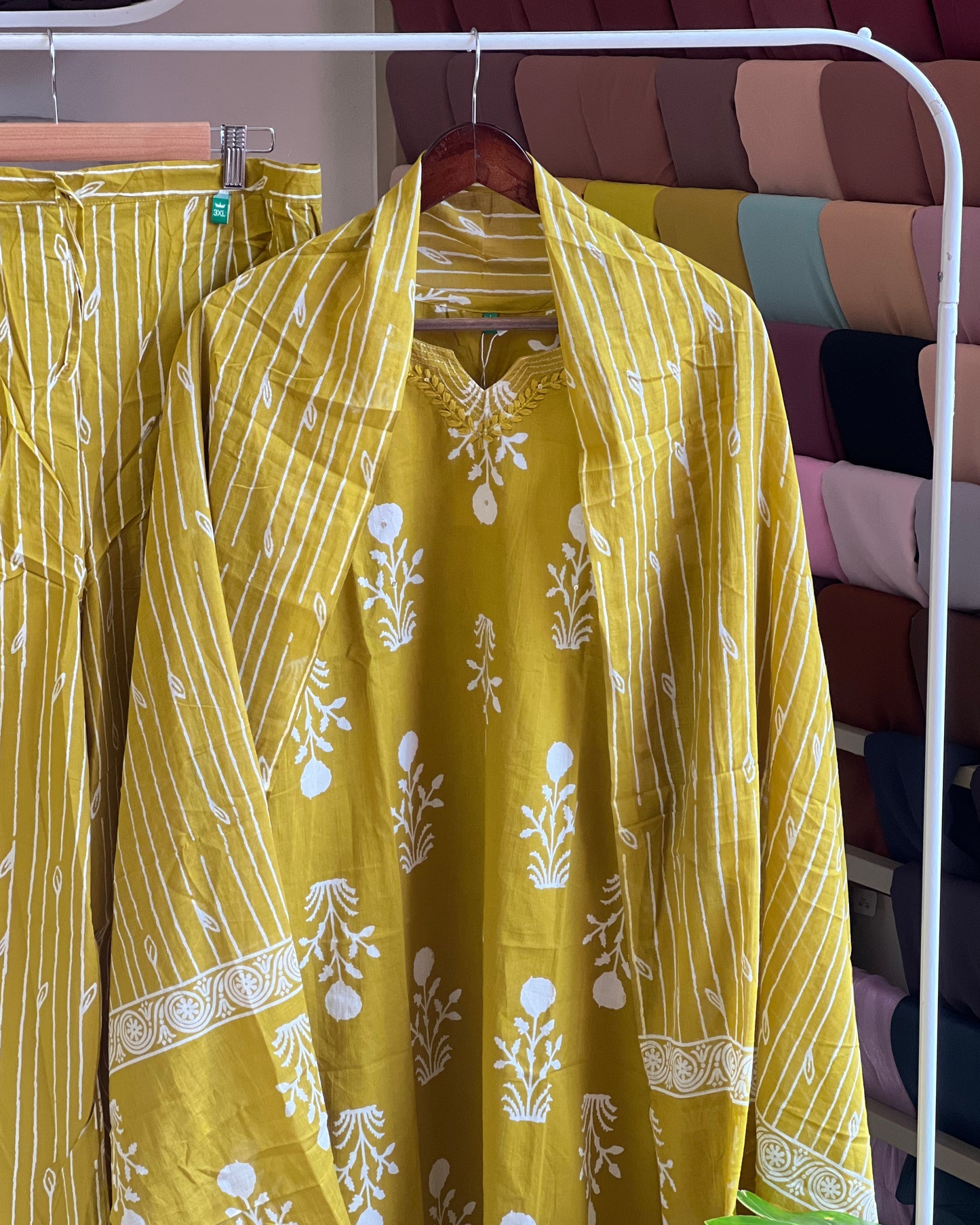 Women’s yellow cotton salwar set