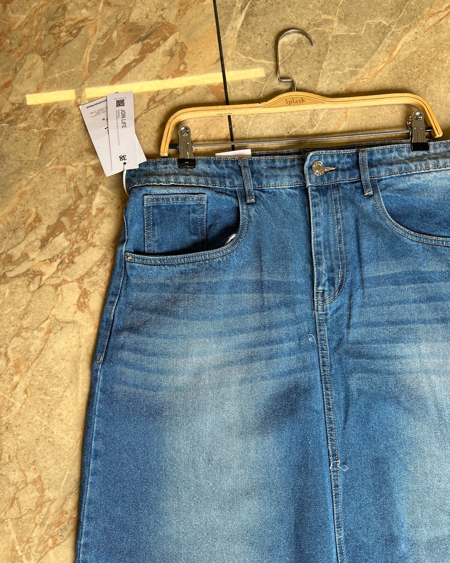 Tela by ash women straight fit blue skirt