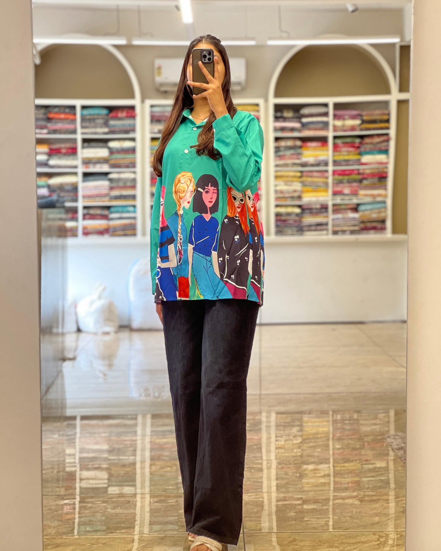 Tela by ash women printed casual shirt