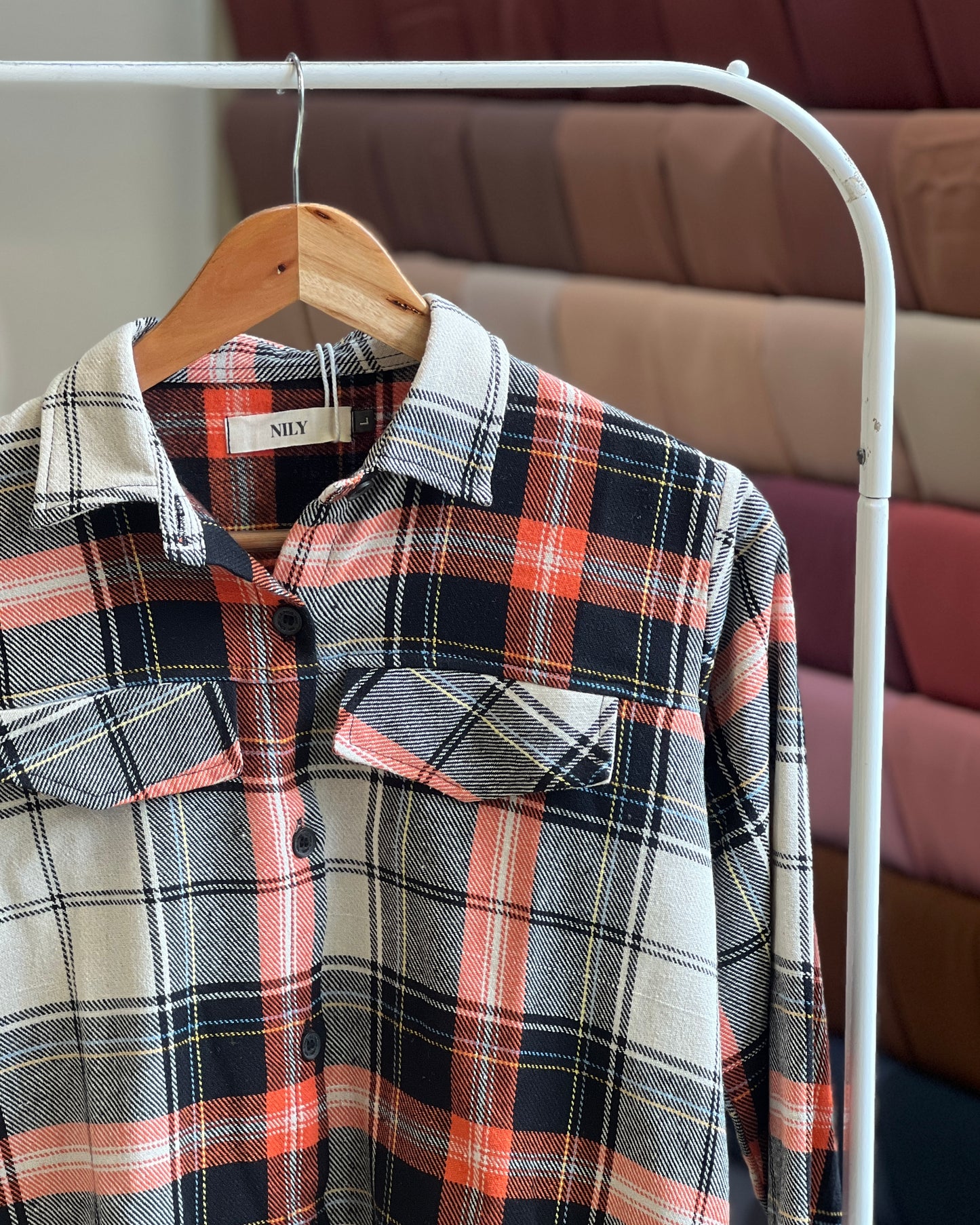 Tela by ash women checked casual shirt