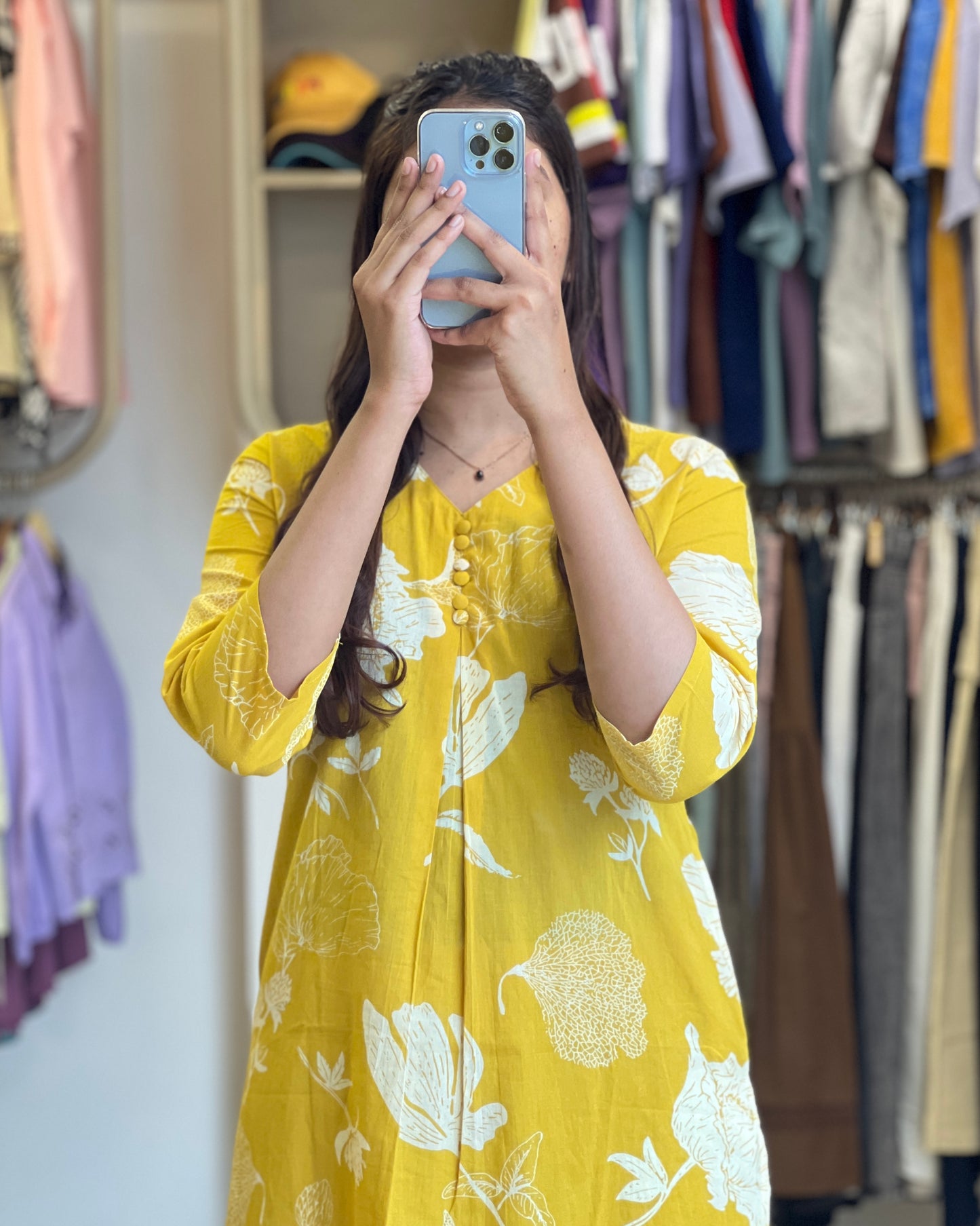 Yellow floral print loungewear co-ord set