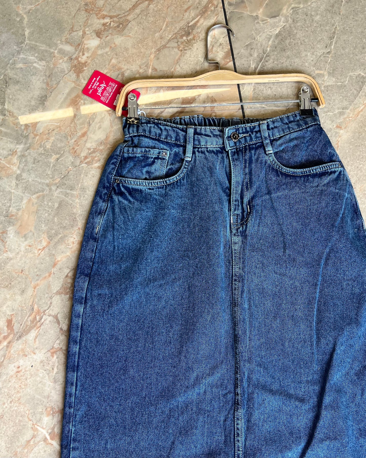 Tela by ash women regular fit blue skirt