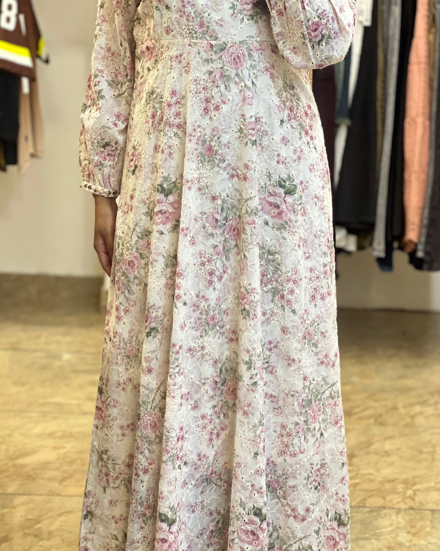 Floral printed gown