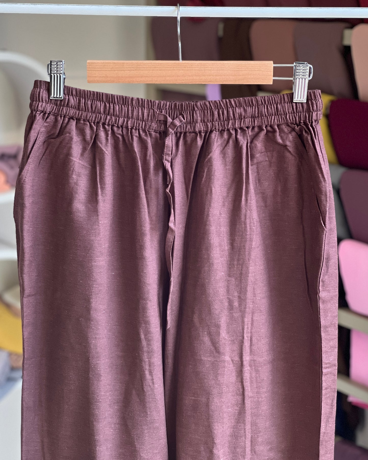 Linen straight fit pant