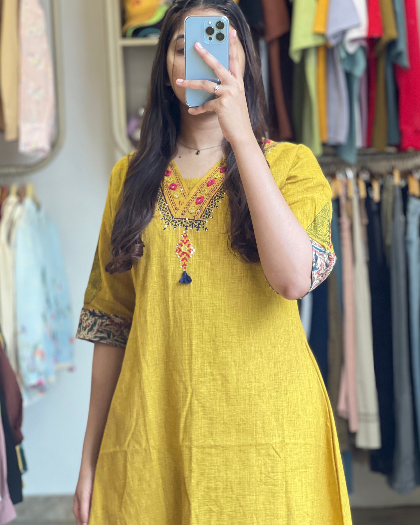 Tela by ash women yellow cotton co-ord set