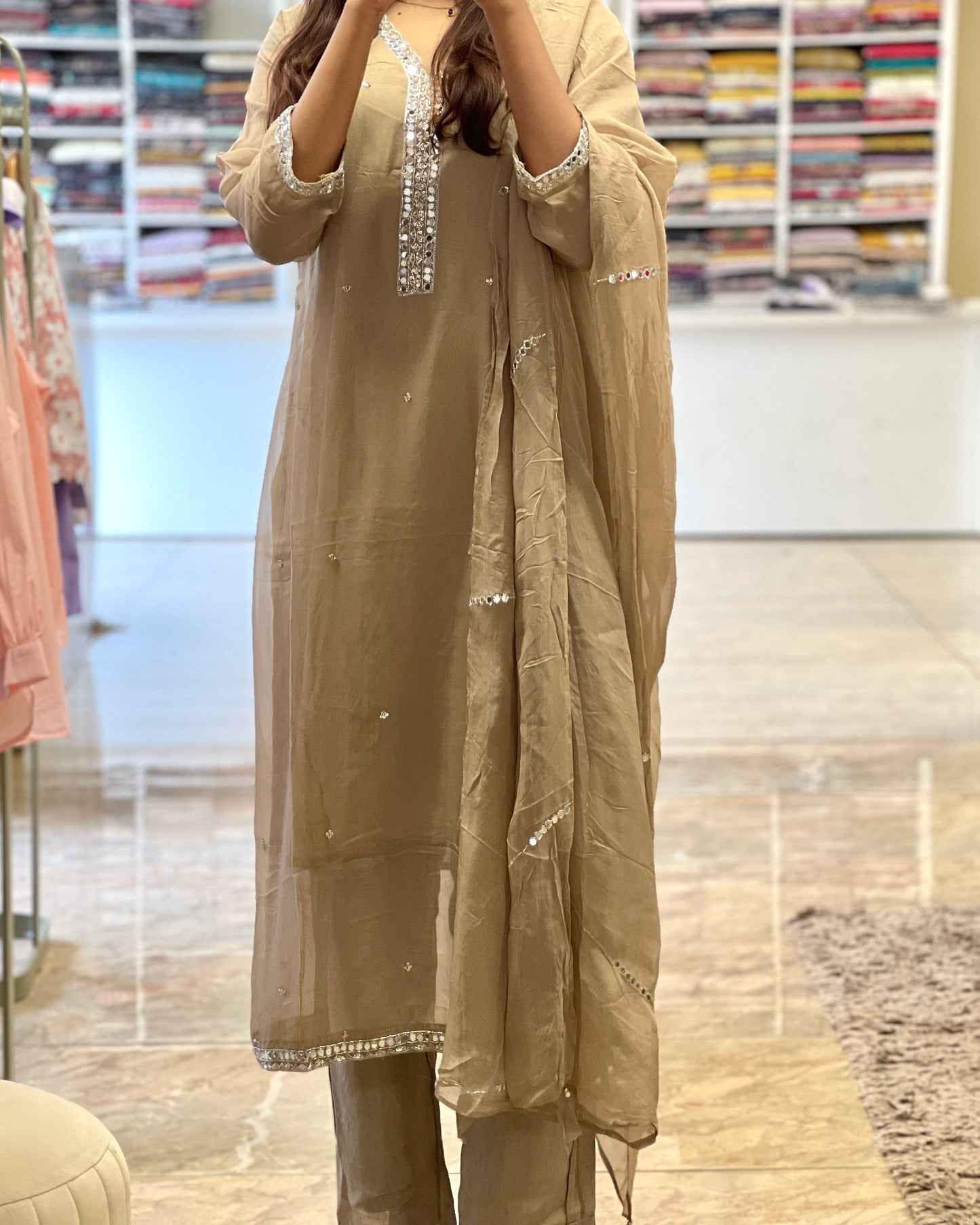 Tela by ash women soft organza salwar suit
