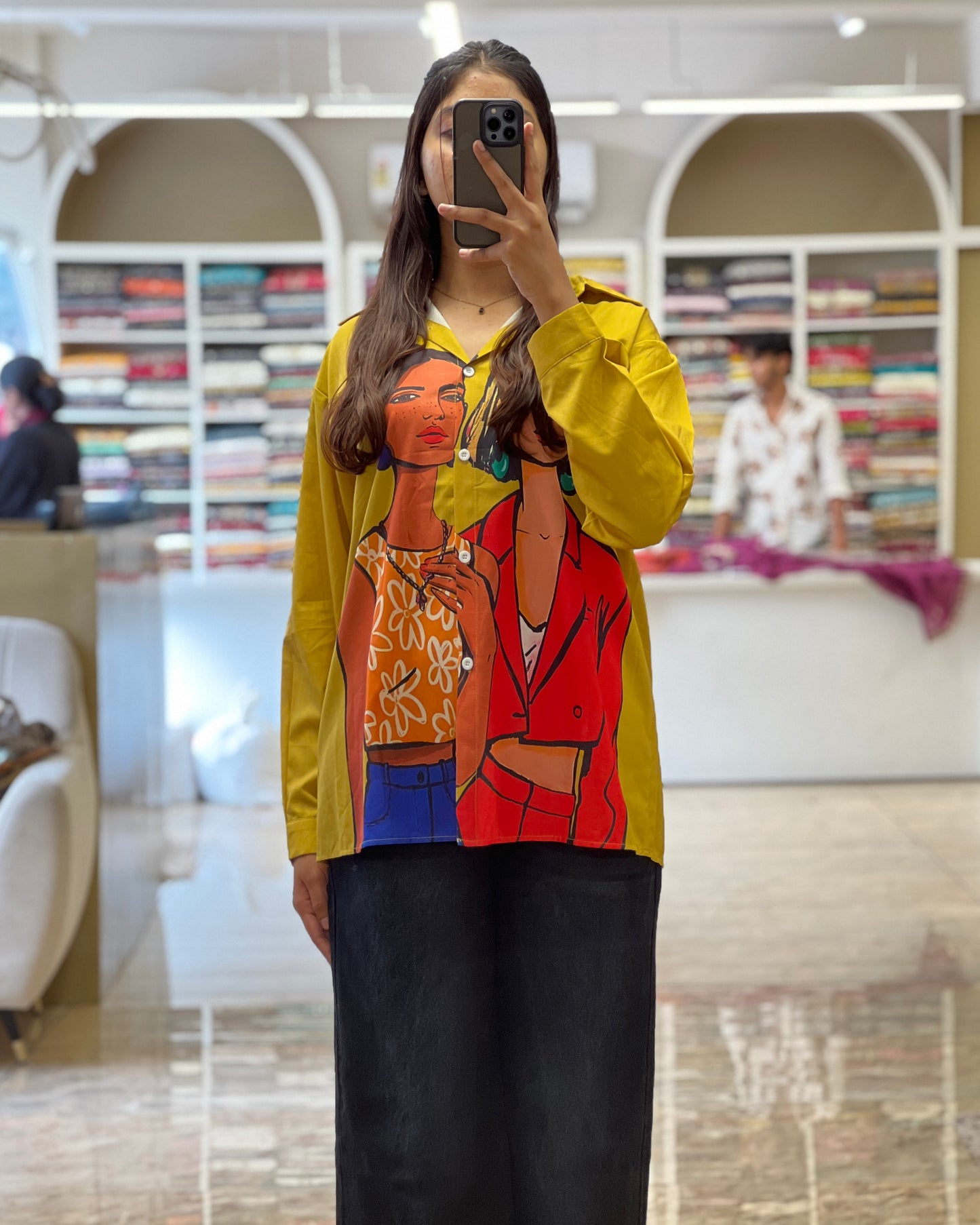 Tela by ash women printed casual shirt
