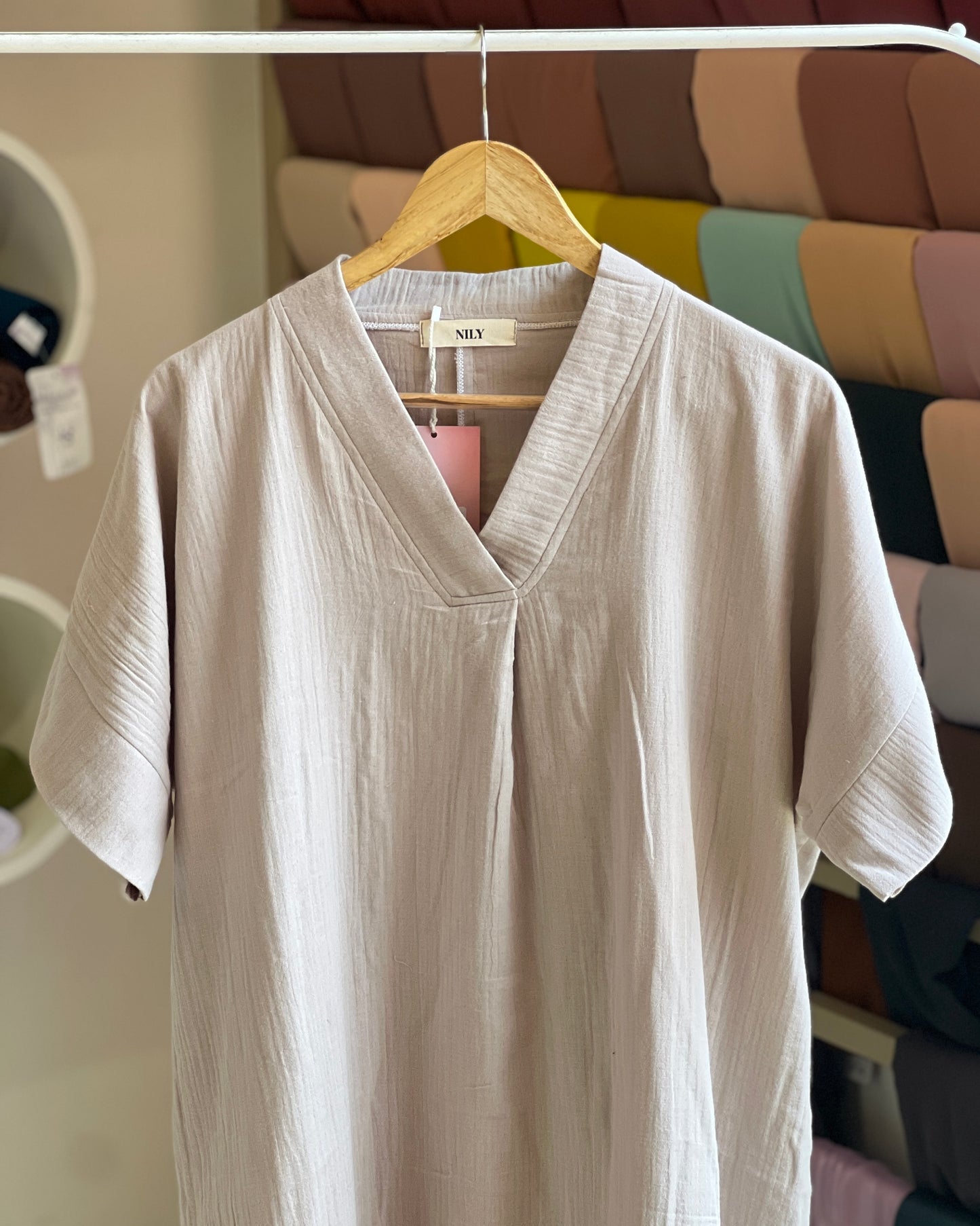 Relaxed fit double cotton top