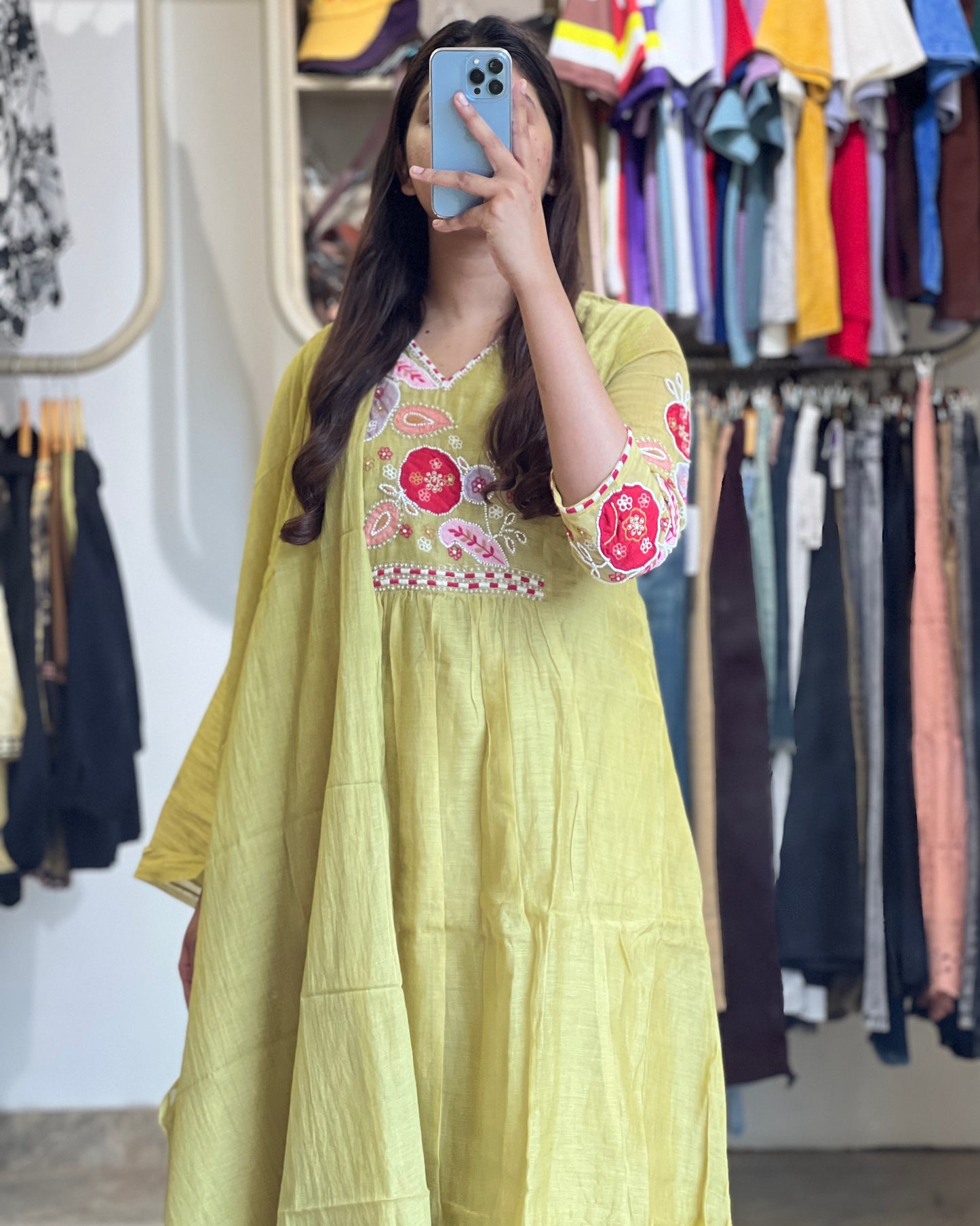 Women cotton salwar with hand embroidery