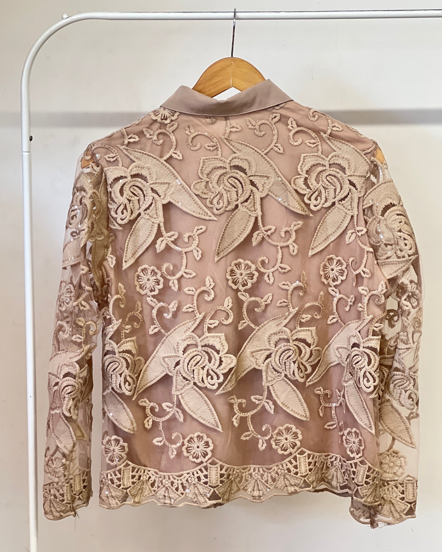 Tela by ash women light brown lace shirt