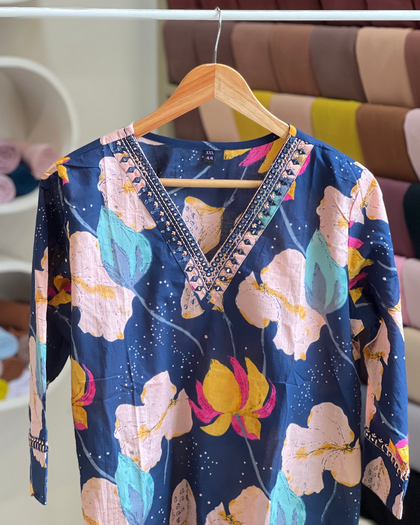 Floral print short kurta