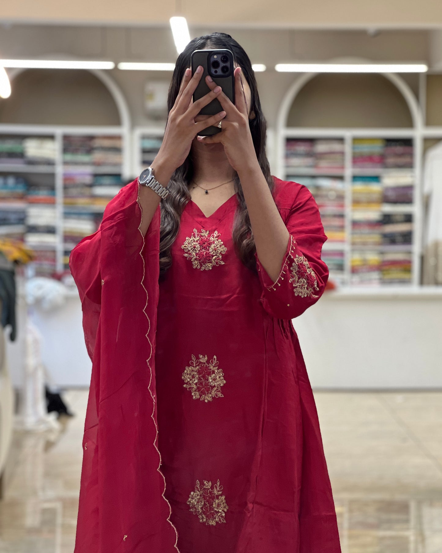 Tela by ash women maroon salwar set