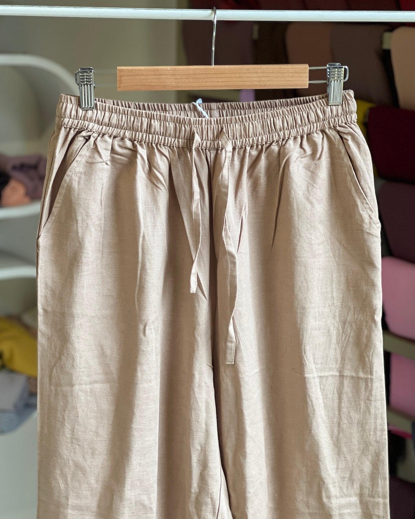 Linen straight fit pant