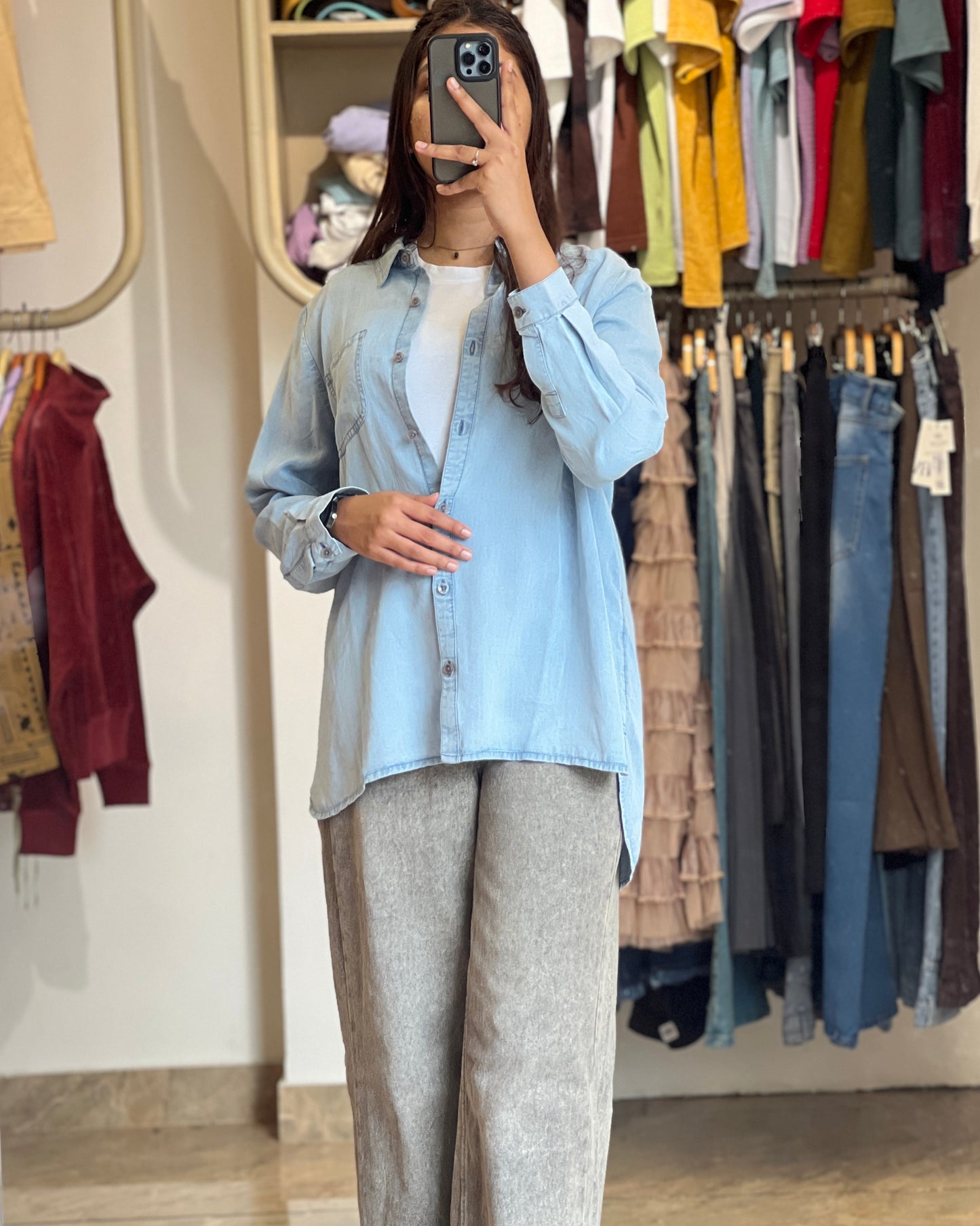 Tela by ash women denim shirt