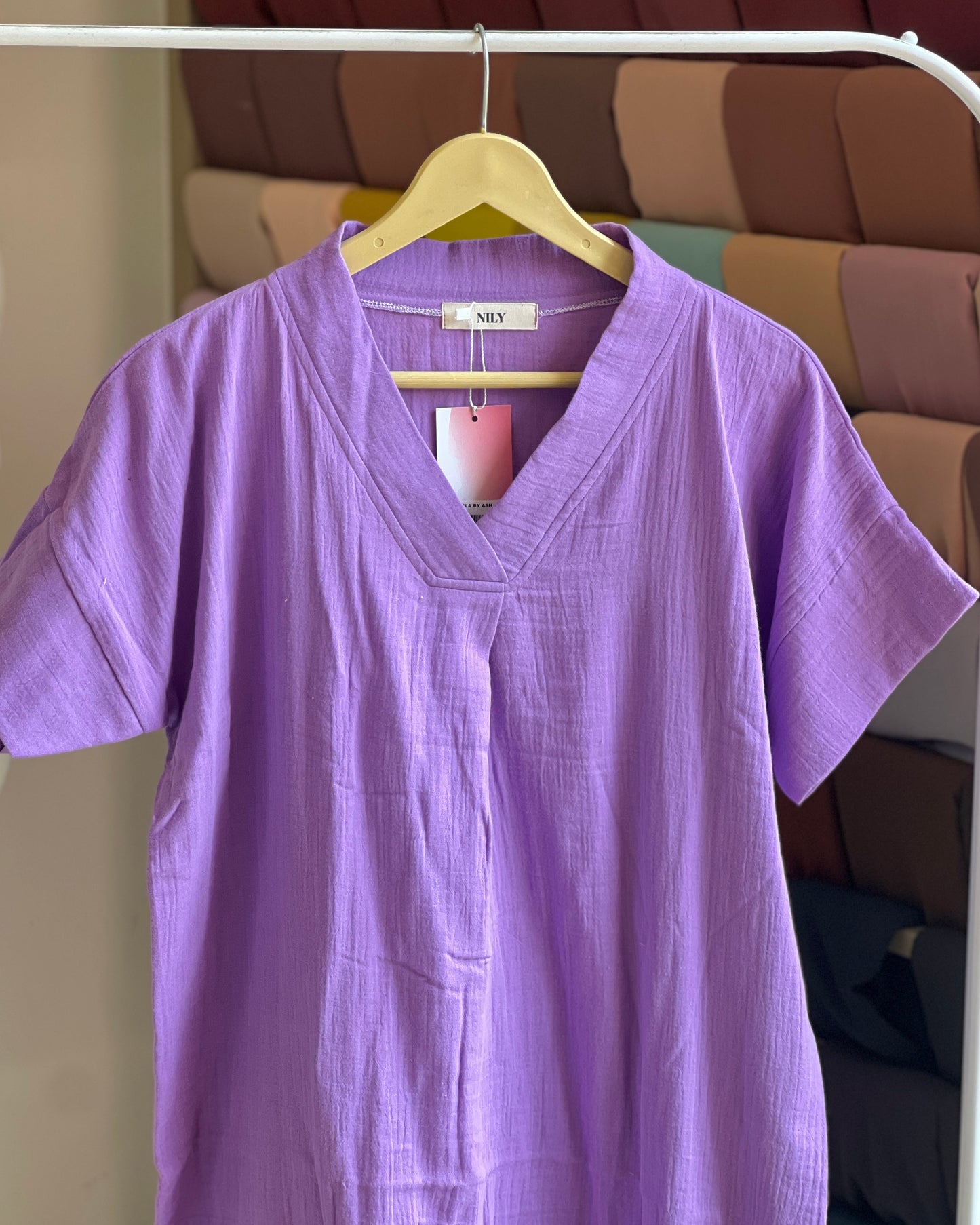 Relaxed fit double cotton top