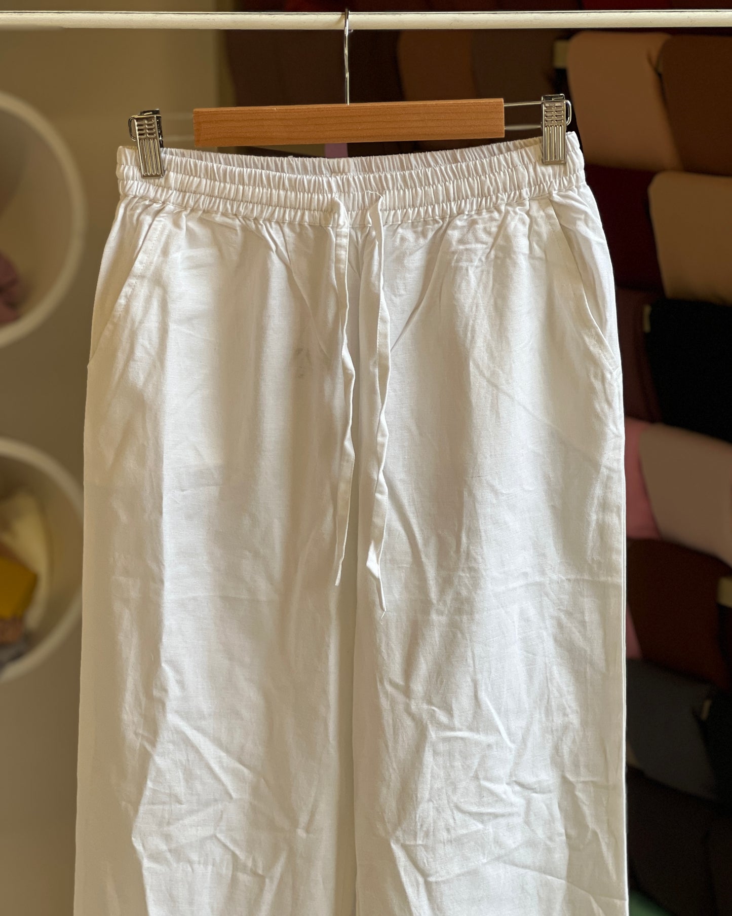Linen straight fit pant
