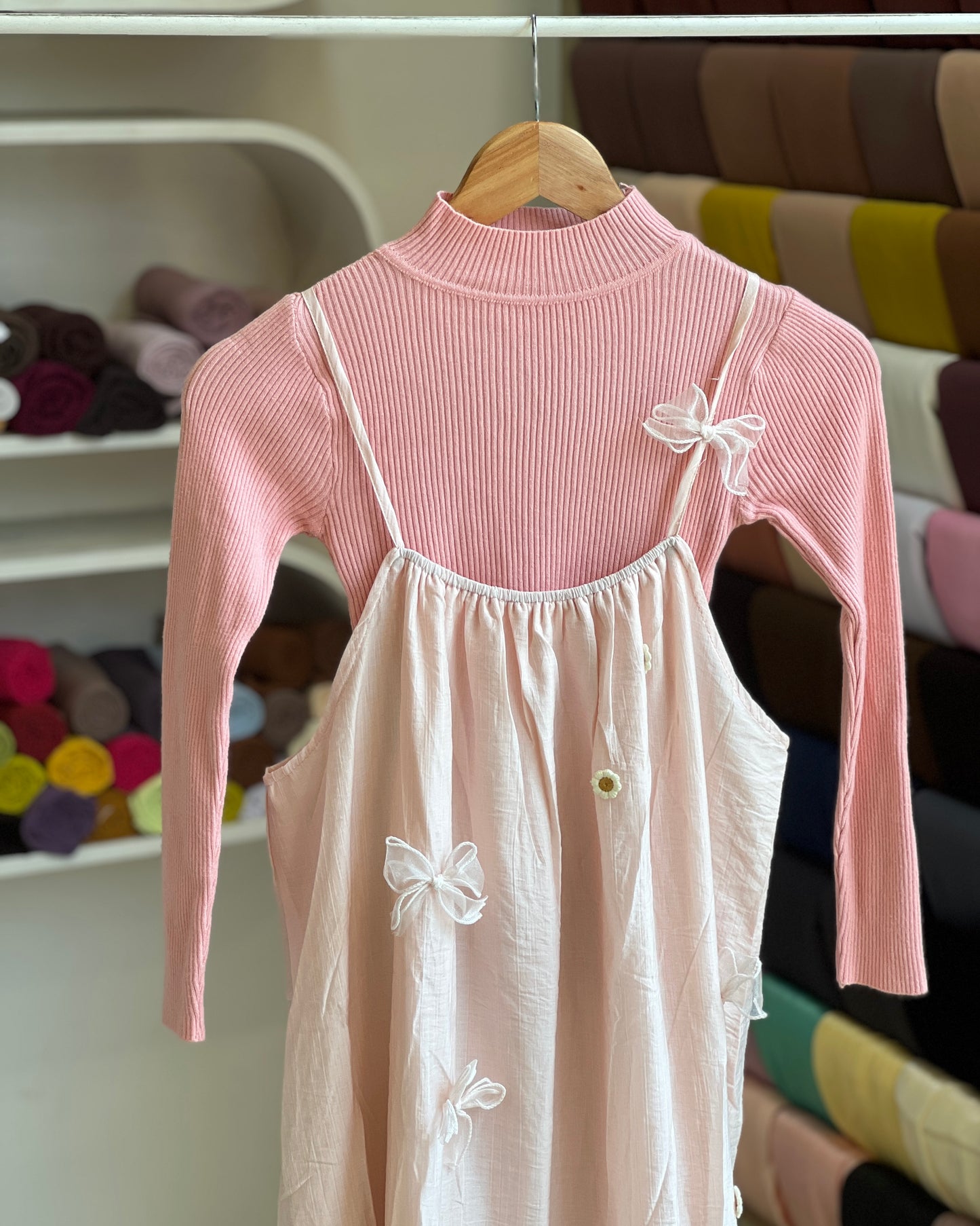 Light Peach Imported pinafore