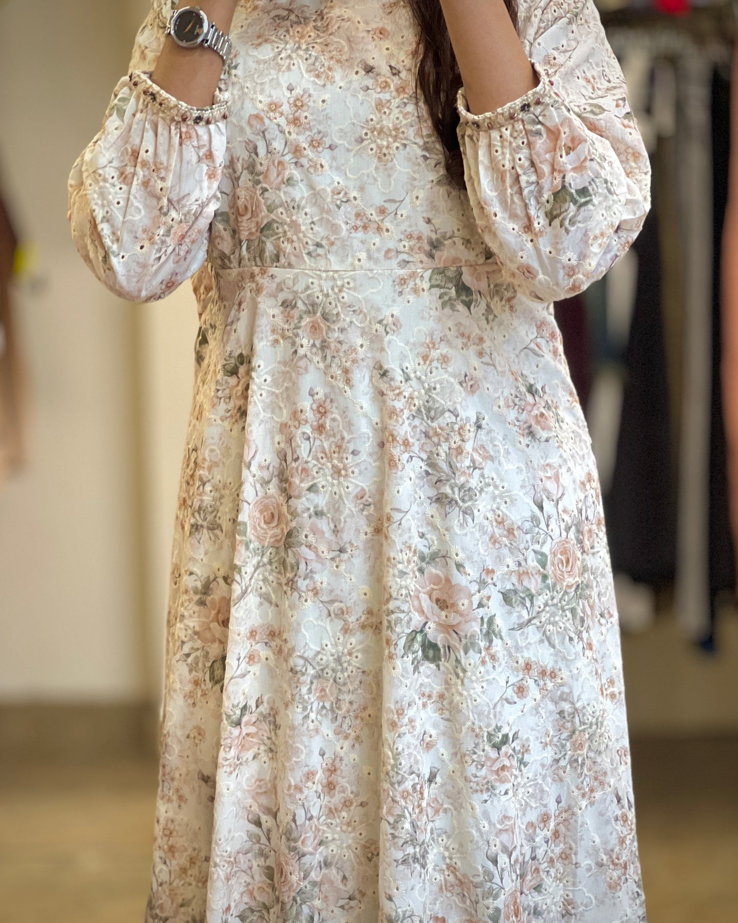 Floral printed gown
