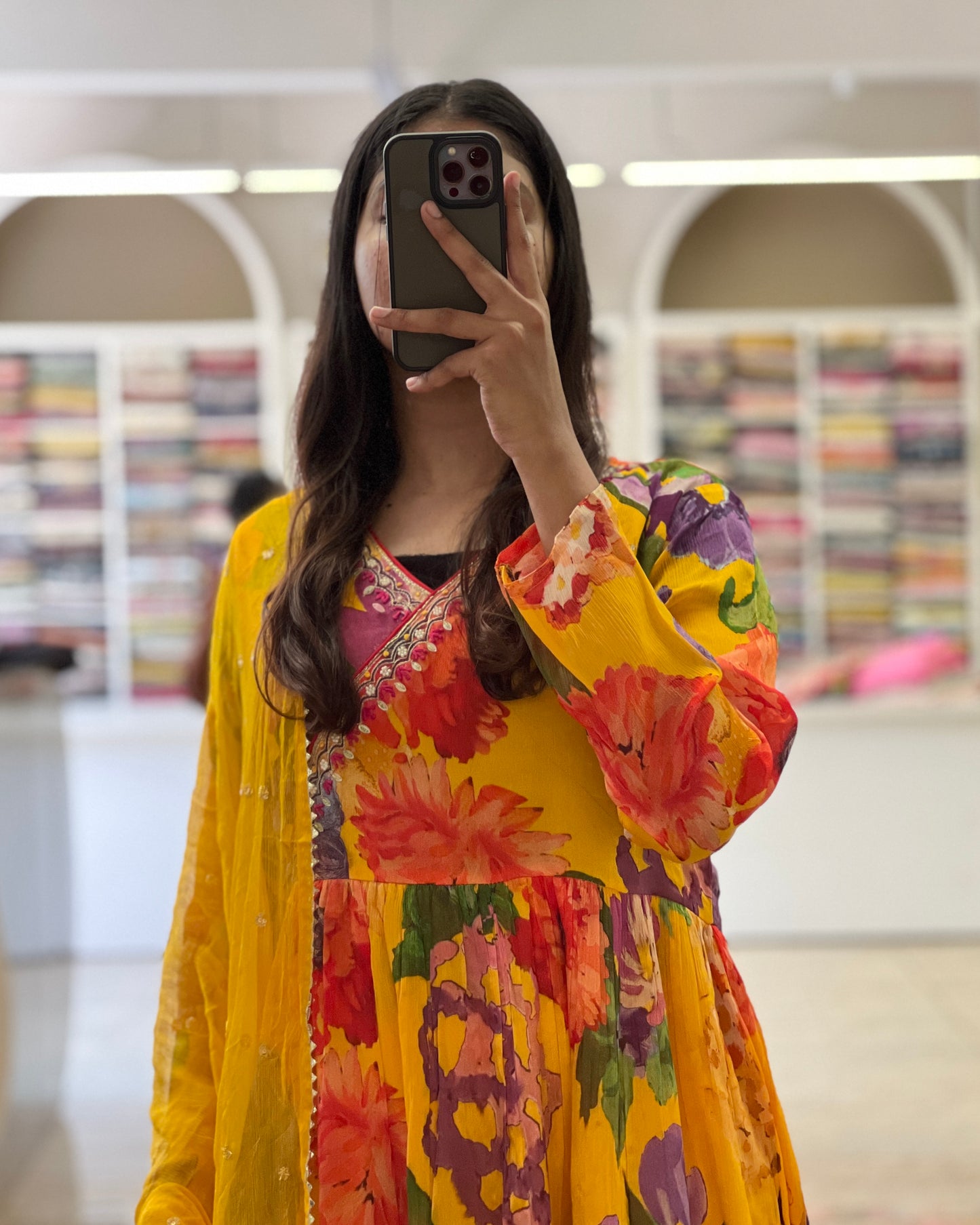 Tela by ash women chiffon Anarkali set