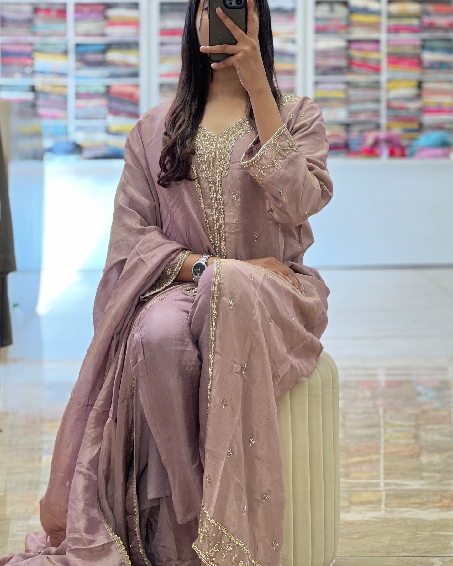 Tela by ash women tissue silk salwar set