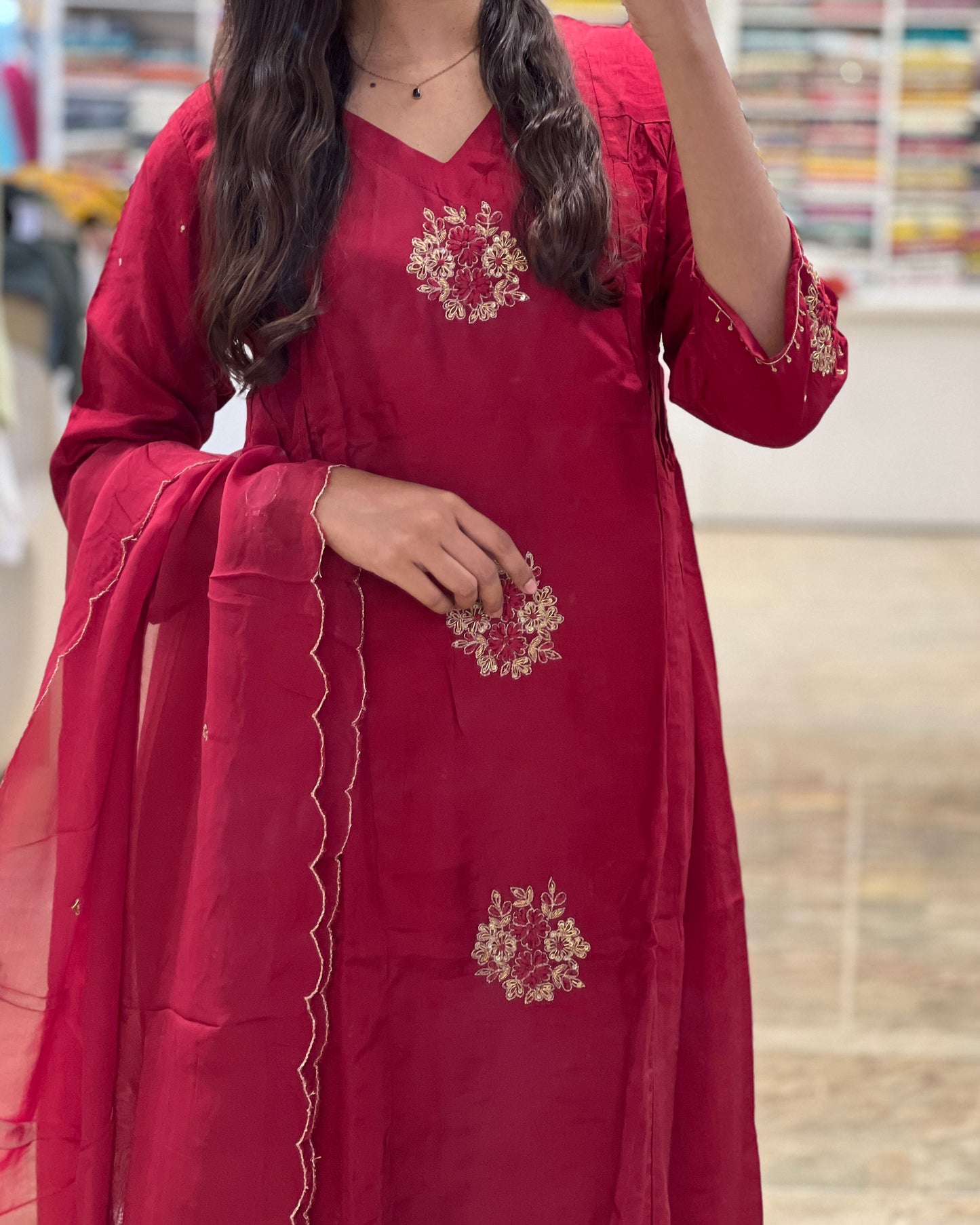 Tela by ash women maroon salwar set