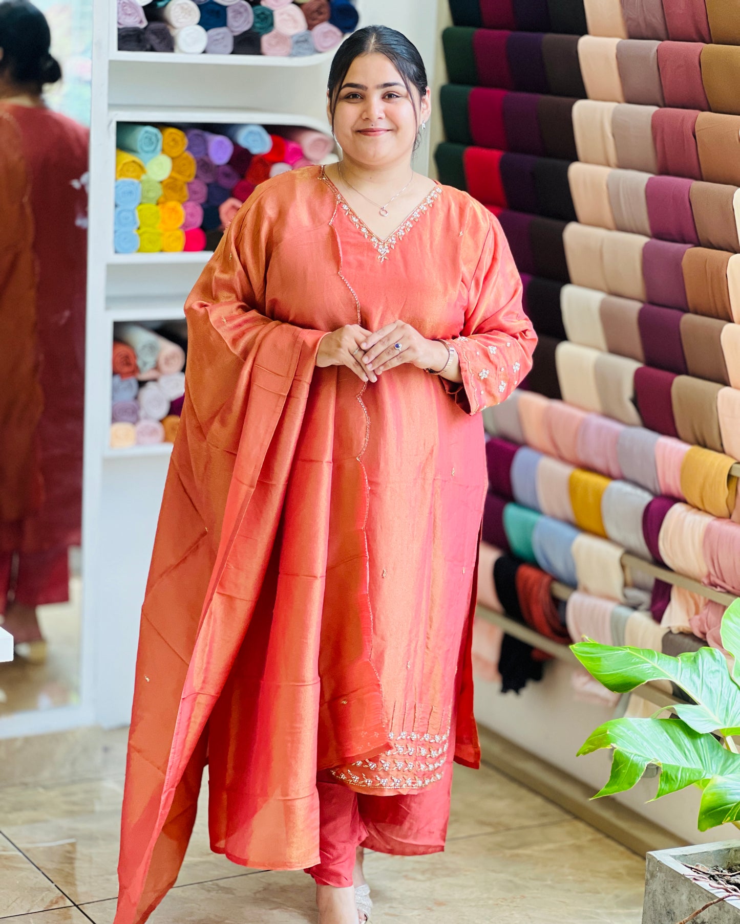 Golden Haze Tissue salwar