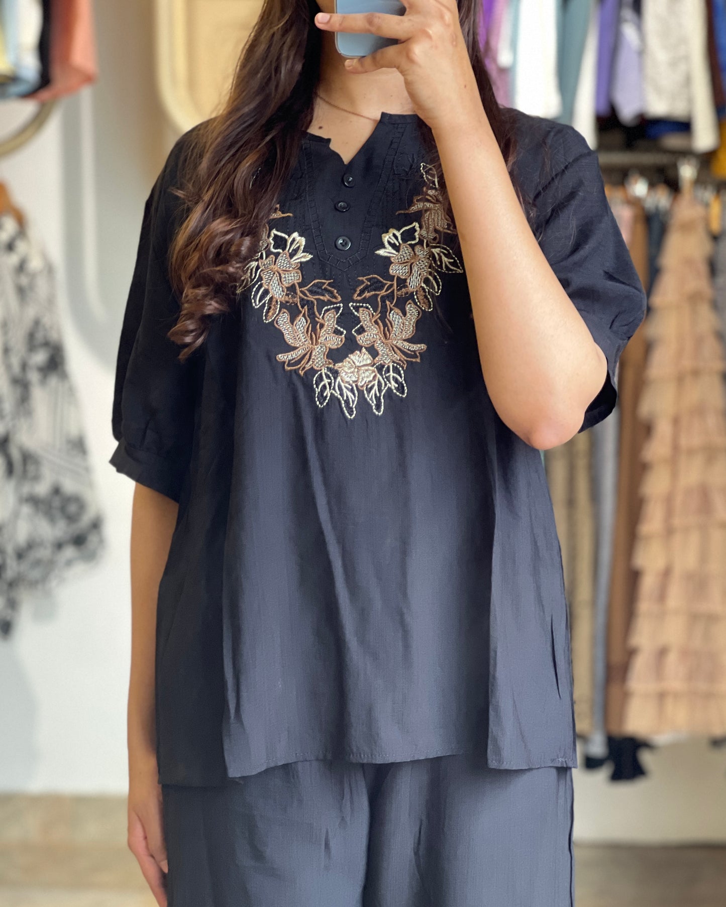 Tela by ash women black casual co-ord set