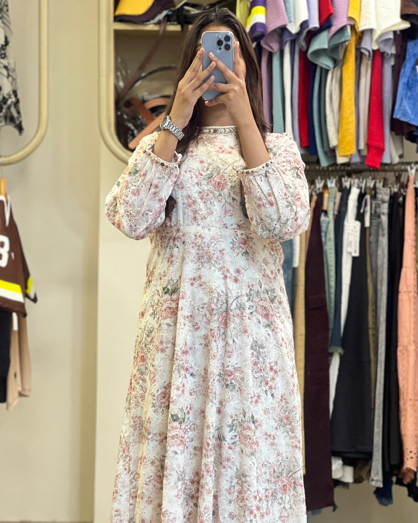 Floral printed gown