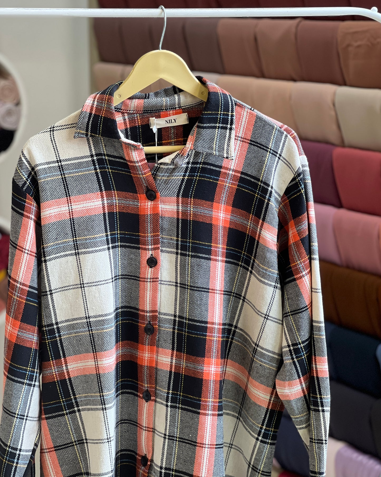 Tela by ash women plaid flannel shirt