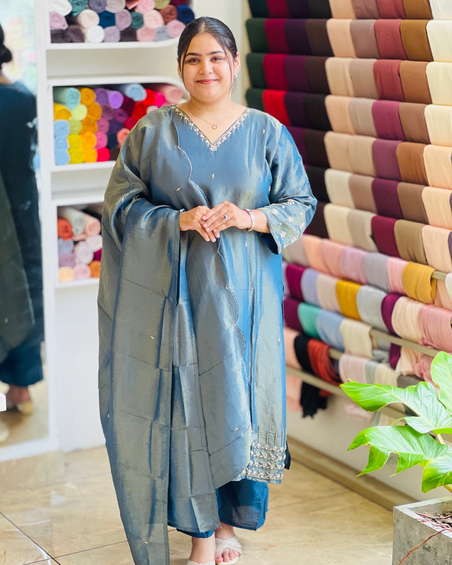 Golden Haze Tissue salwar